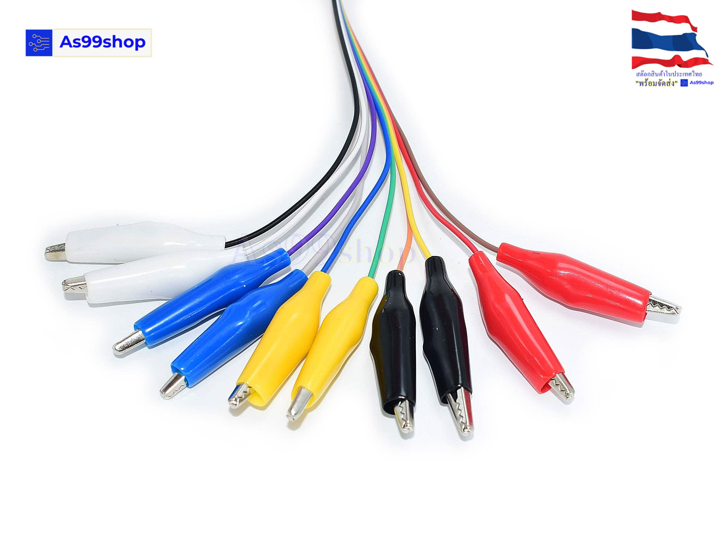สายไฟจัมเปอร์+ปากคีบจระเข้ขนาด 35 มิลลิเมตร ความยาว 20,30 เซนติเมตร( 1 แผง 10 เส้น )