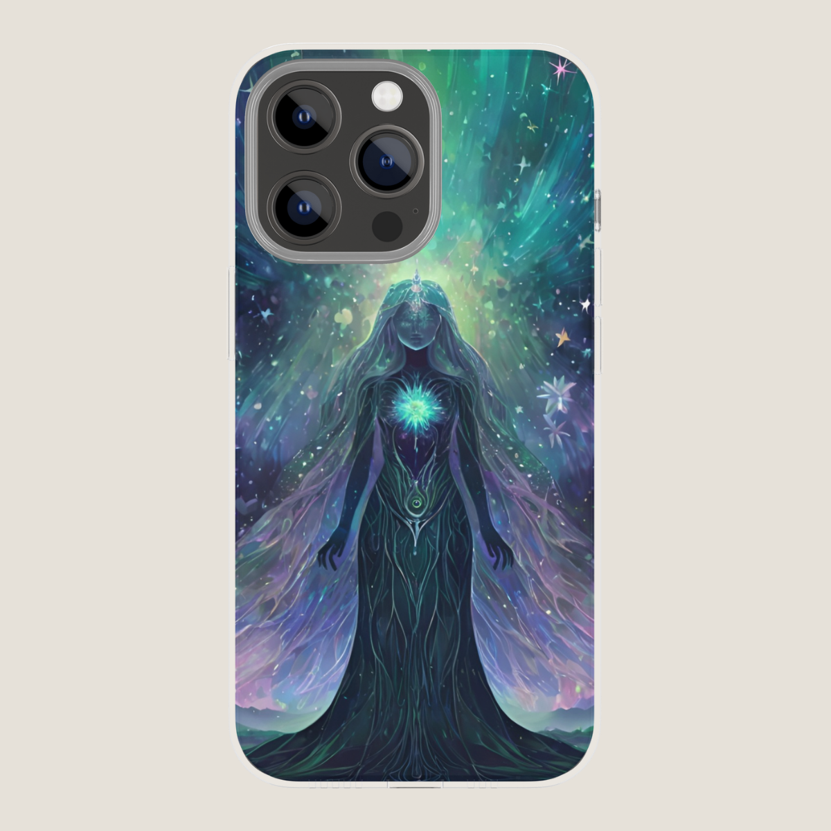 เคสมือถือพิมพ์ลายเทพีคริสตัลอัญมณีสีเขียว พลังแห่งการเยียวยา ความรักไม่มีที่สิ้นสุด