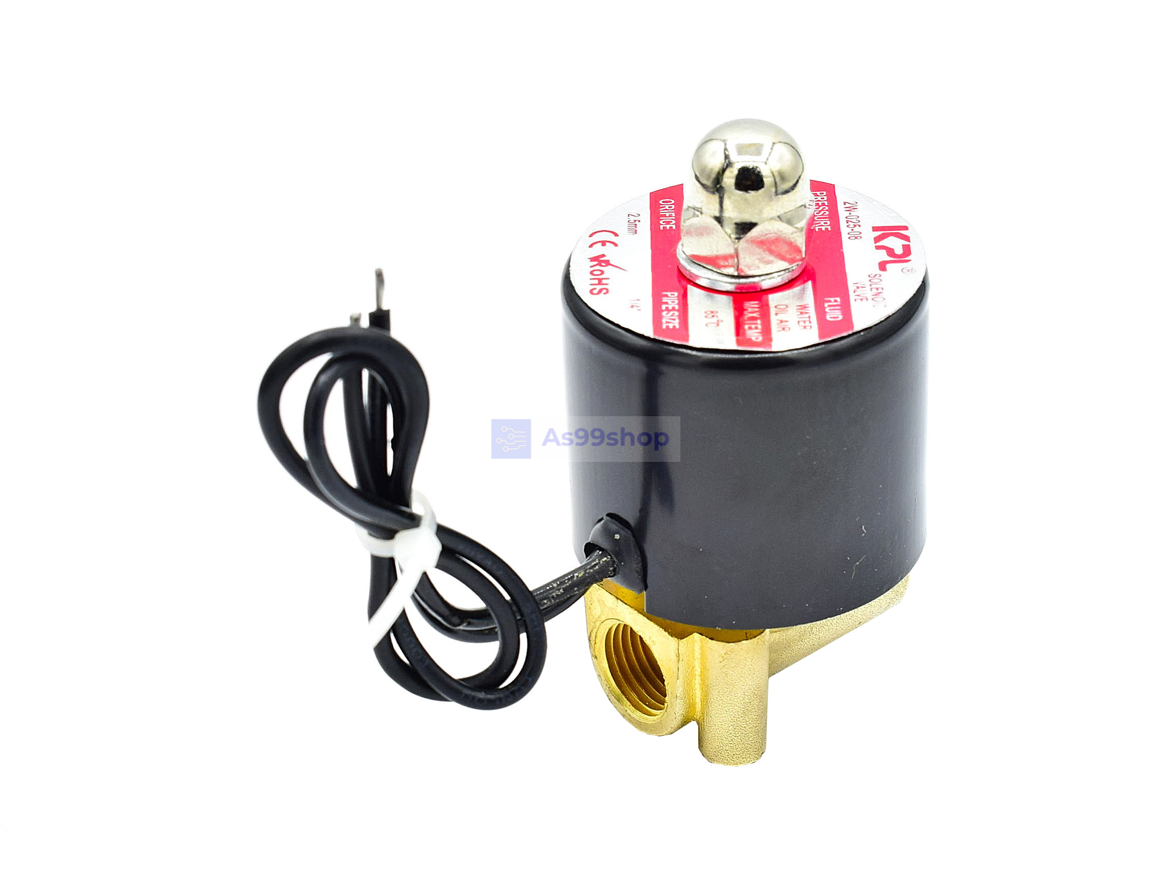 Solenoid Valve โซลินอยด์วาล์วทองเหลือง NC ปกติปิด 1/4" 24VDC