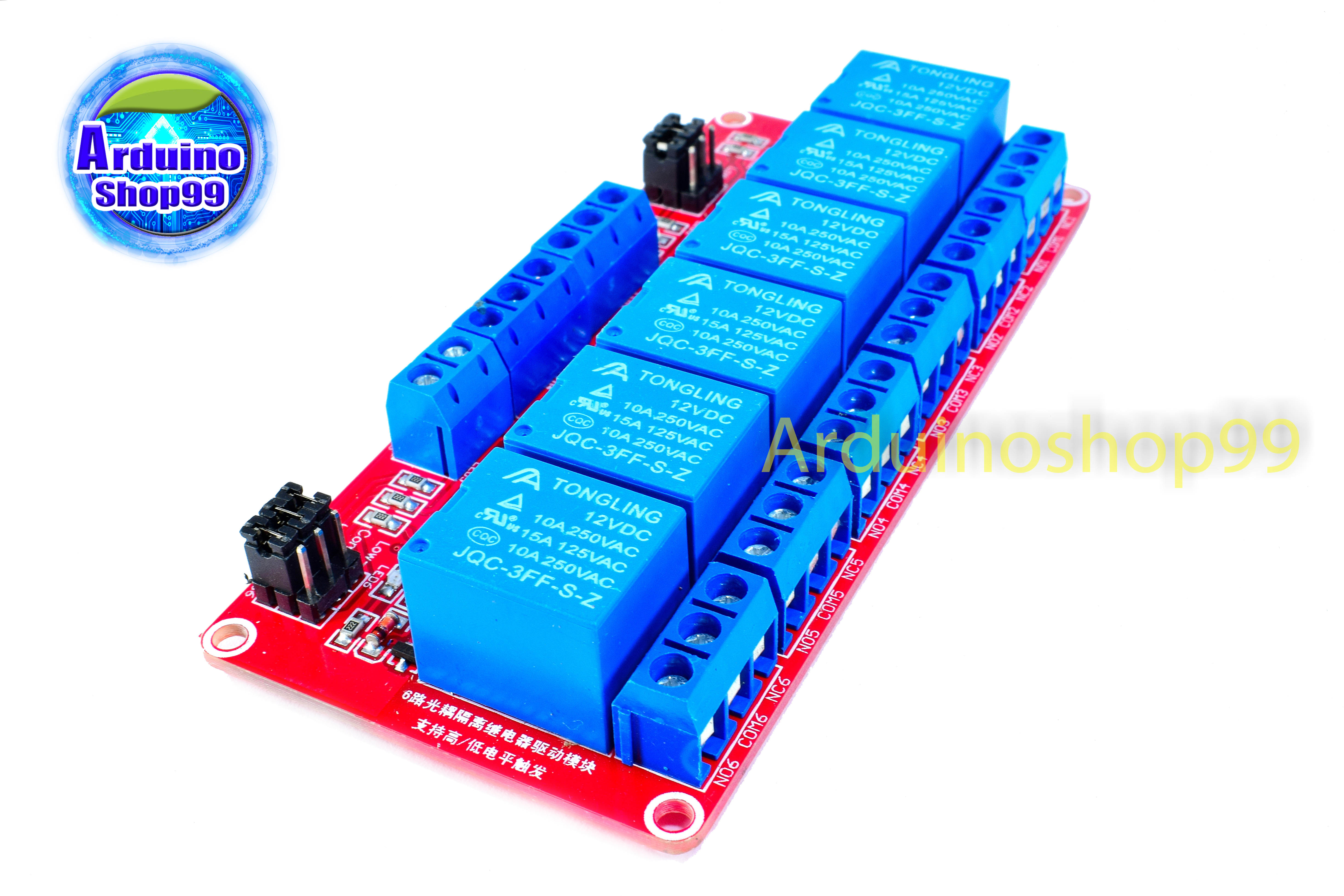 Relay 12V 6 Channel 10A 250V แบบ Active High/Low