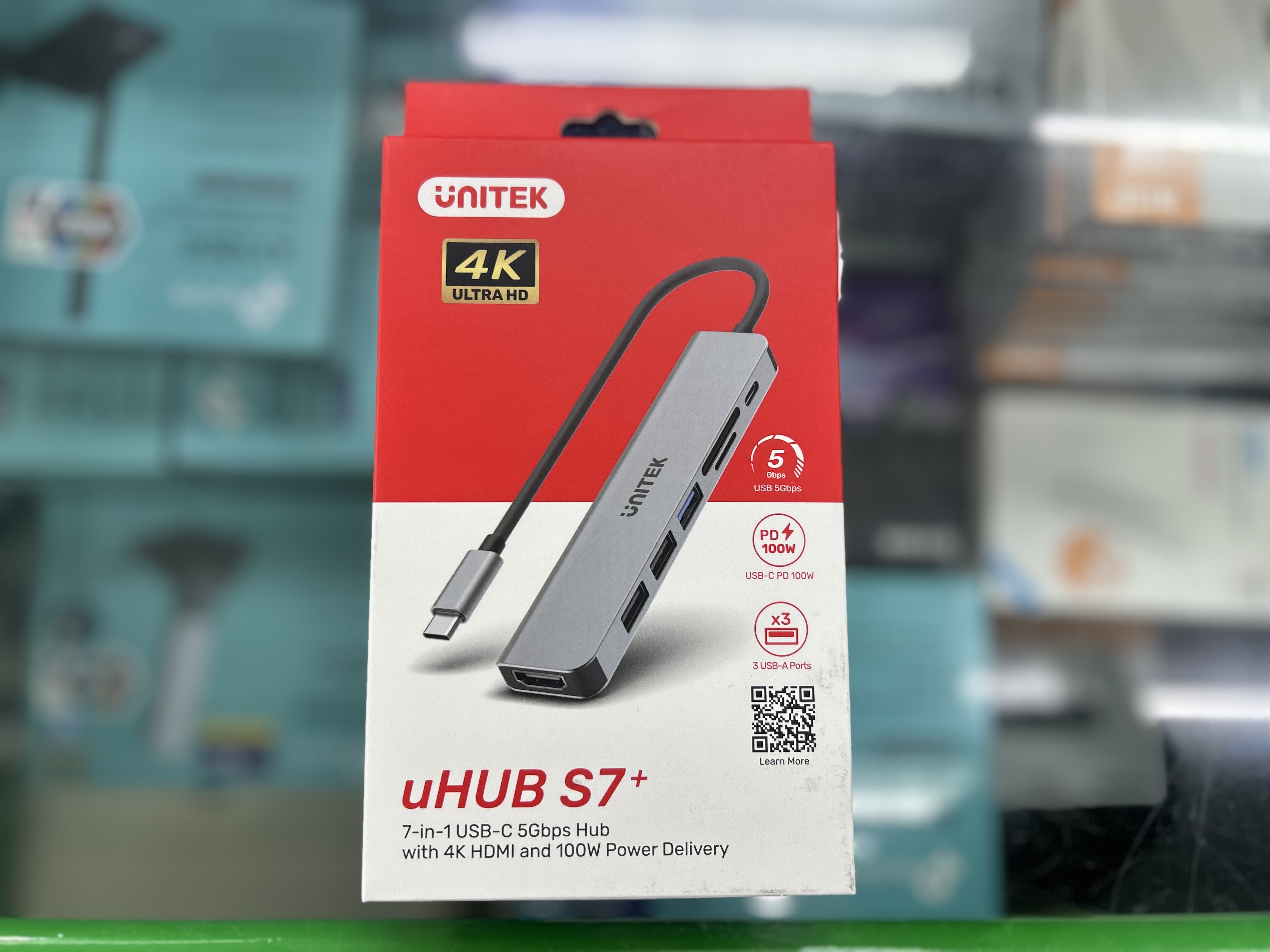 Unitek H1118A 7-in-1 USB-C 5Gbps Hub with 4K HDMI and 100W Power Delivery