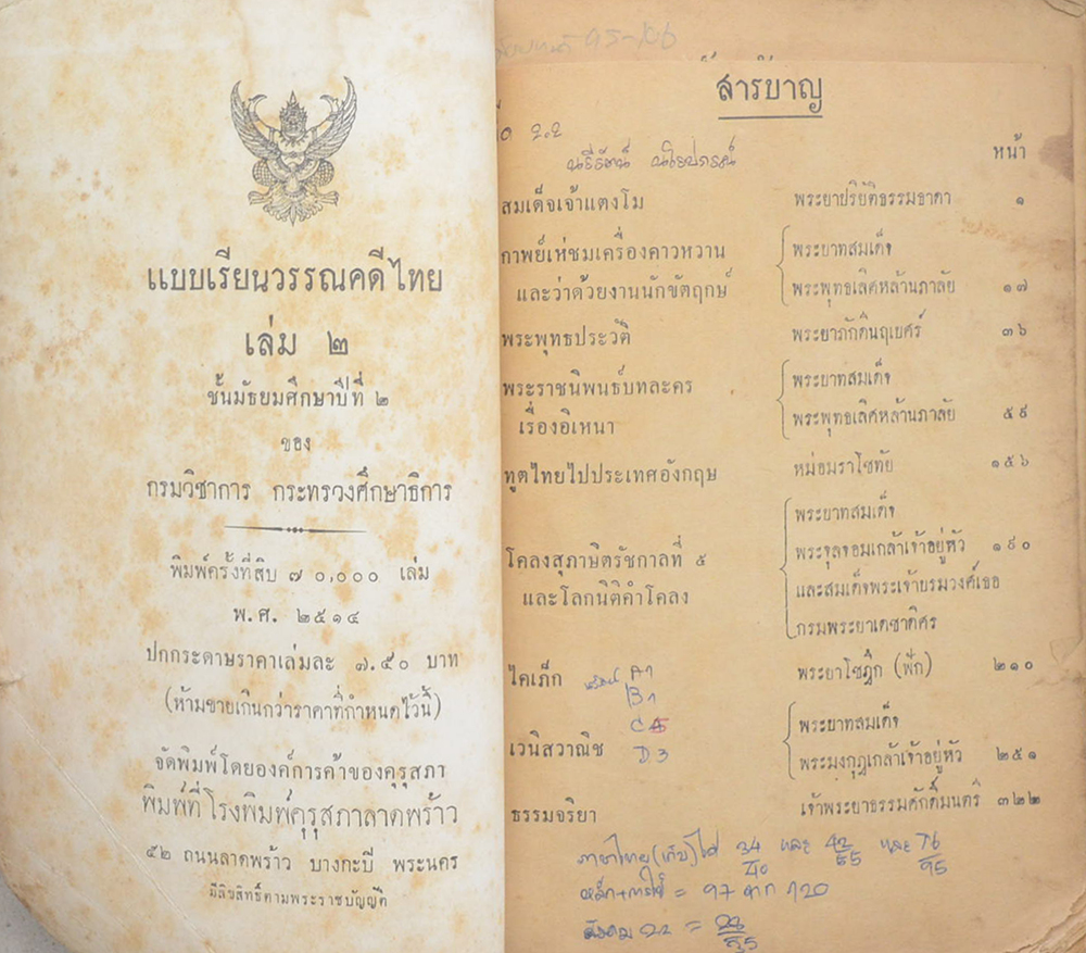 แบบเรียน วรรณคดีไทย เล่ม 2 (ขายตามสภาพ)