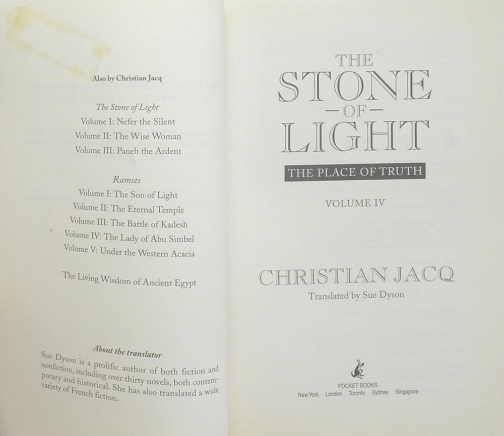 THE STONE OF LIGHT THE PLACE OF TRUTH VOLUME IV