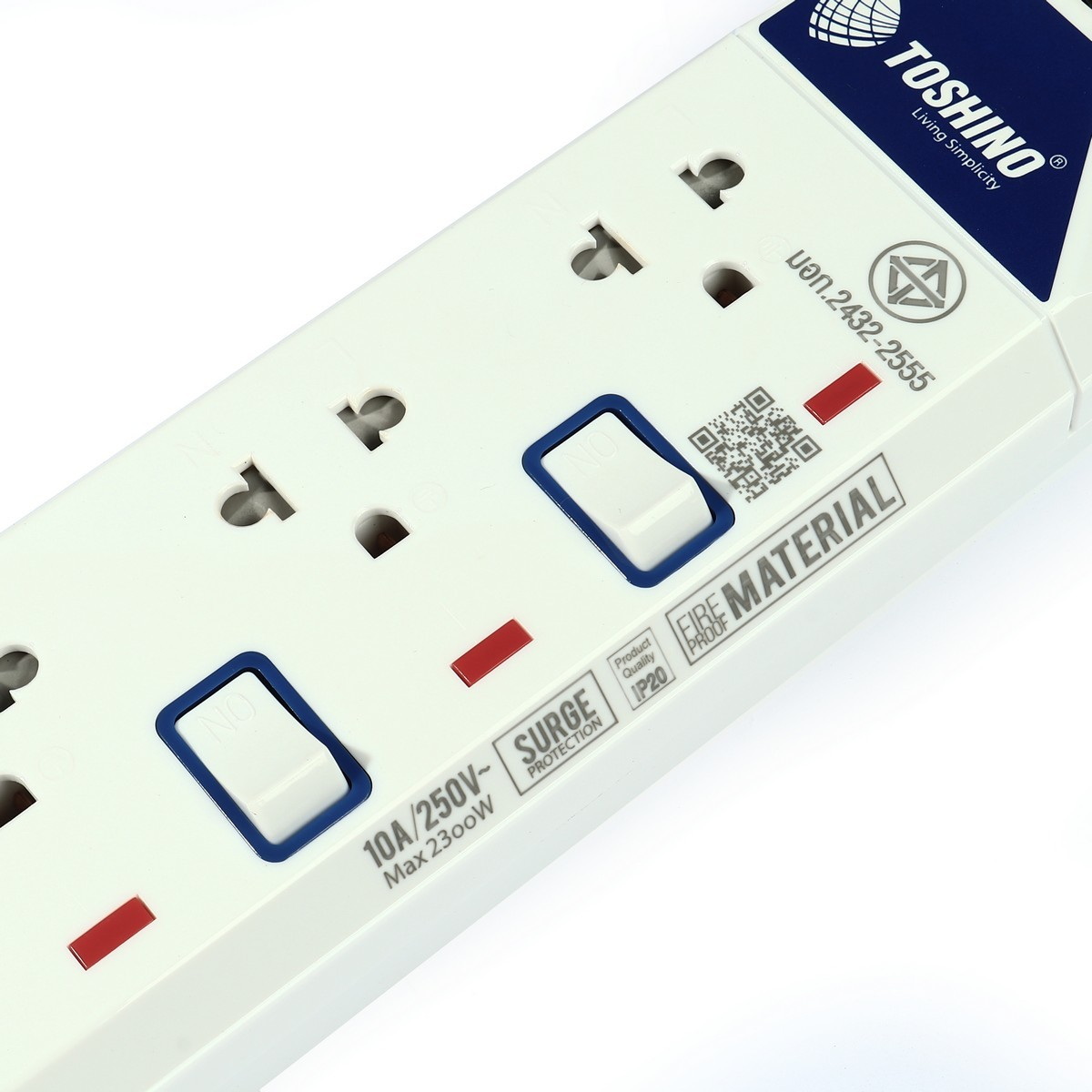 TOSHINO ET-915 ปลั๊กพ่วง 5ช่อง/ 5สวิตซ์/ 3เมตร 10A/2300W
