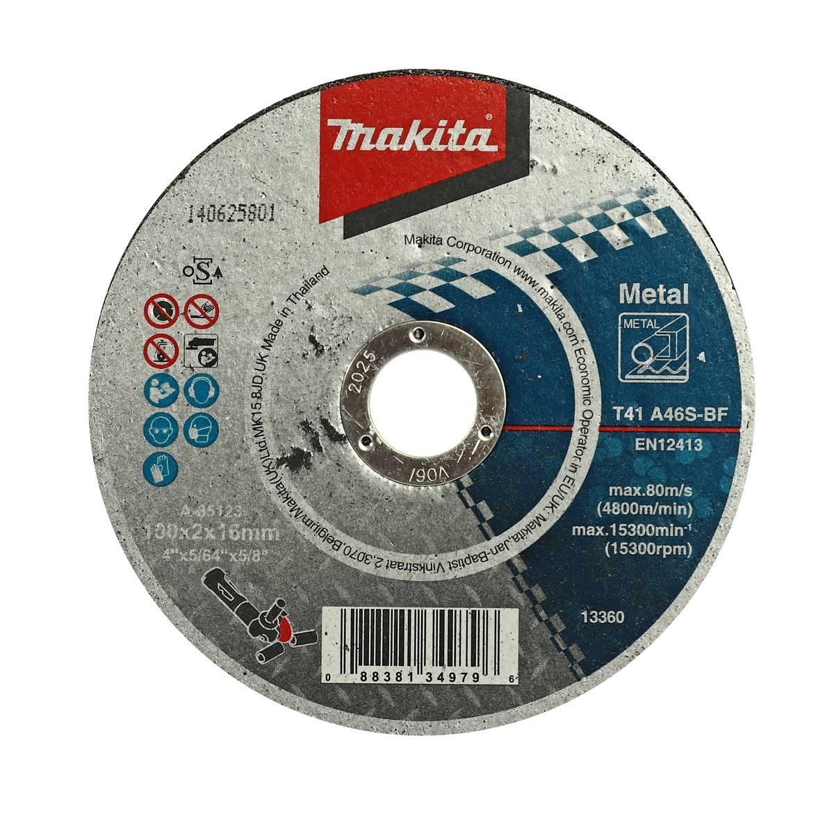 MAKITA A-85123 ใบตัดไฟเบอร์ 4"x2mm 25ใบ/กล่อง