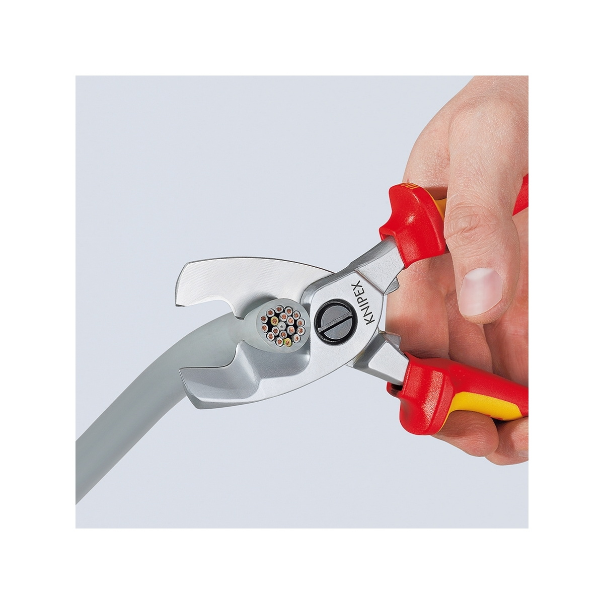 KNIPEX 95 16 200 กรรไกรตัดสายไฟแบบคมตัดคู่ ป้องกันกระแสไฟ 1000V