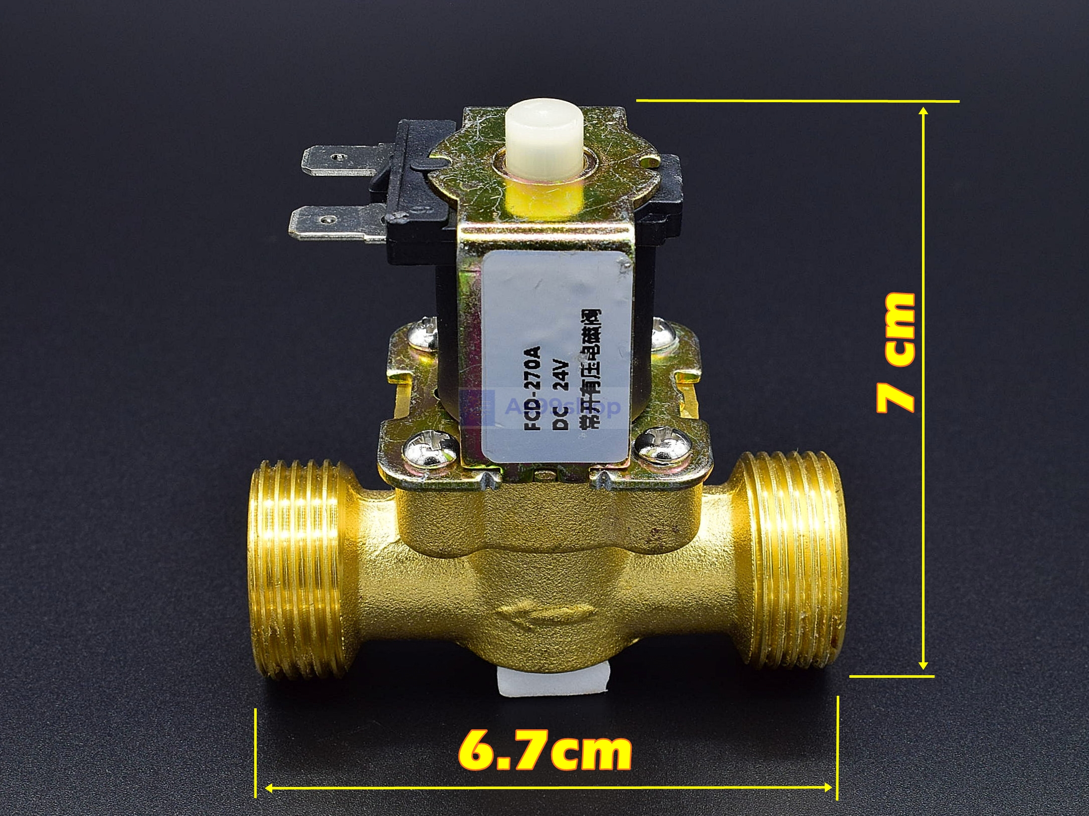 โซลินอยด์วาล์วทองเหลือง Solenoid Valve (NO) 24VDC 3/4 นิ้ว สำหรับเปิด-ปิด น้ำ