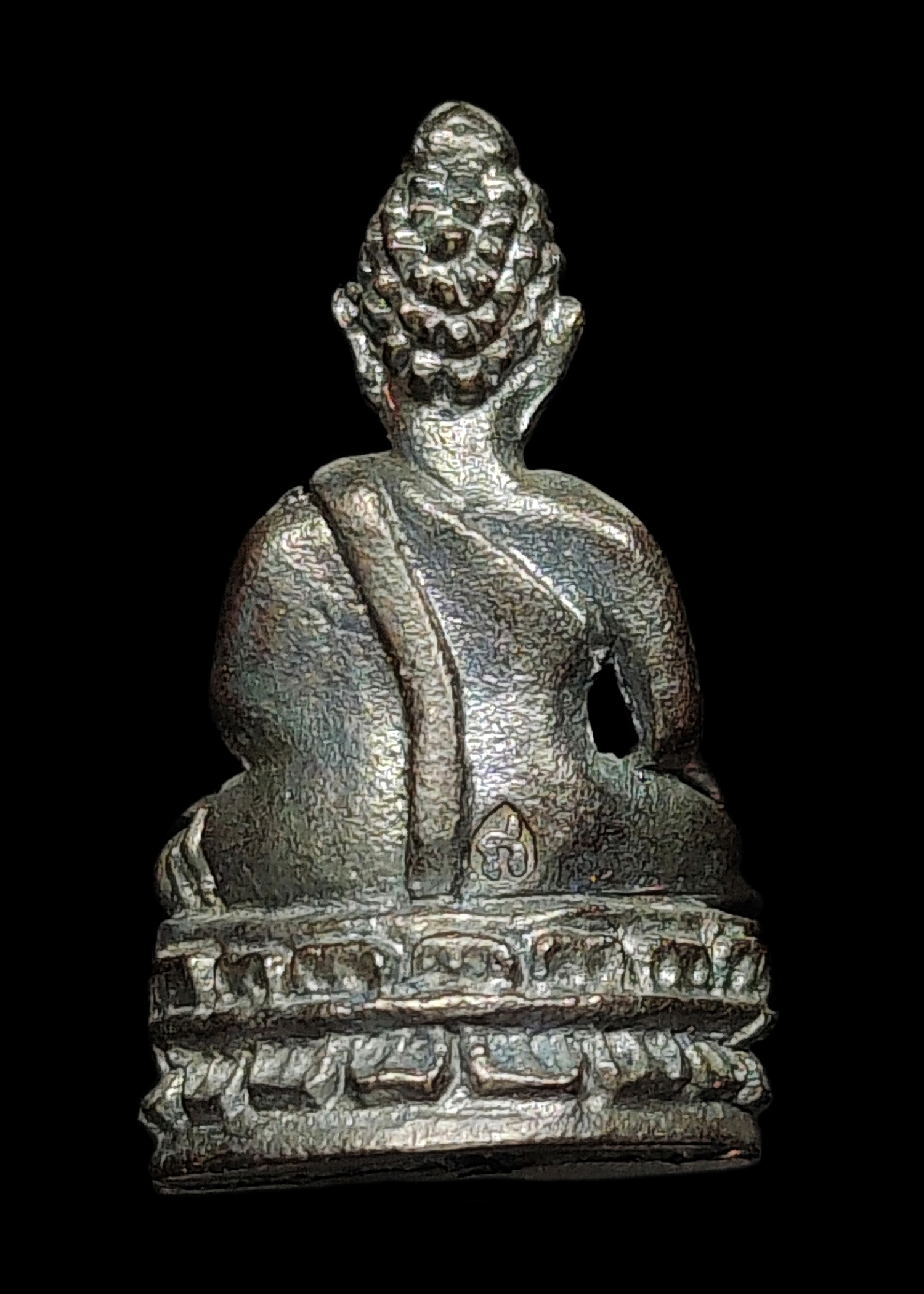 พระชัยเจ้าคุณโพธิญาณ หลวงพ่อชา สุภัทโธ วัดหนองป่าพง อุบลราชธานี ปี2522 เนื้อนวะโลหะ ตอกโค๊ต สภาพสวยพร้อมกล่องเดิมๆ