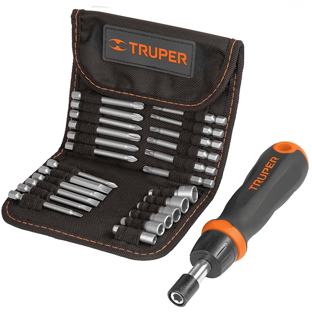 TRUPER 18219 ชุดไขควง+ดอกไขควง 1/4"+ดอก 24ชิ้น