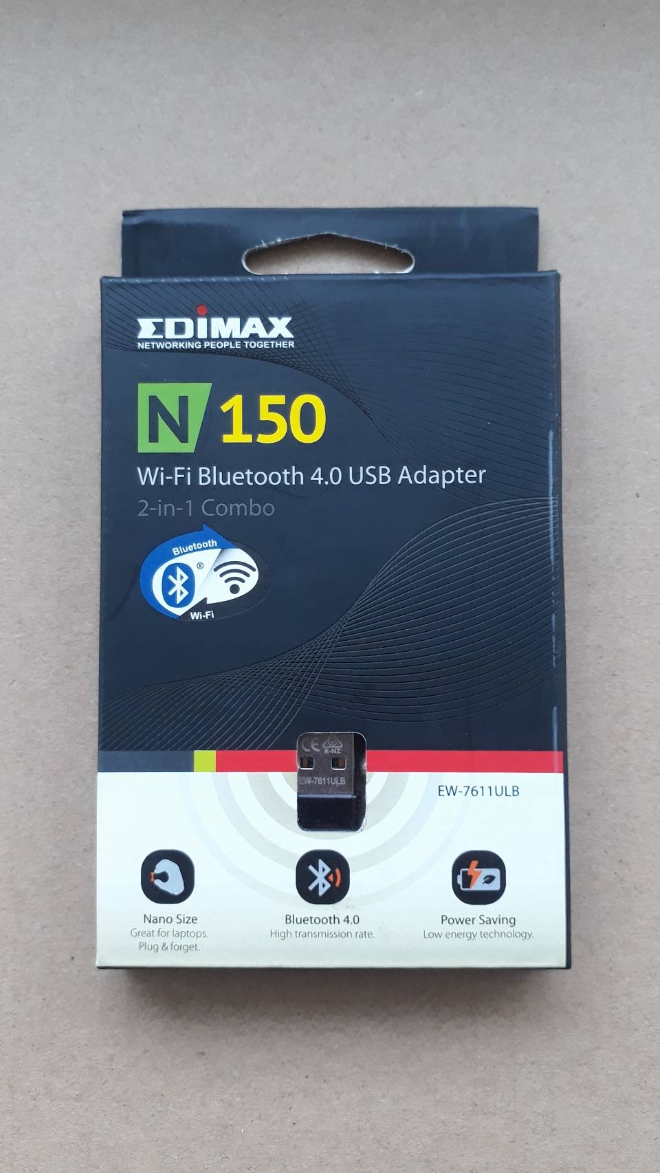 Wireless USB Adapter EDIMAX (EW-7611ULB) N150 (Lifetime Forever) 2-in-1 N150 Wi-Fi & Bluetooth 4.0 Nano USB Adapter