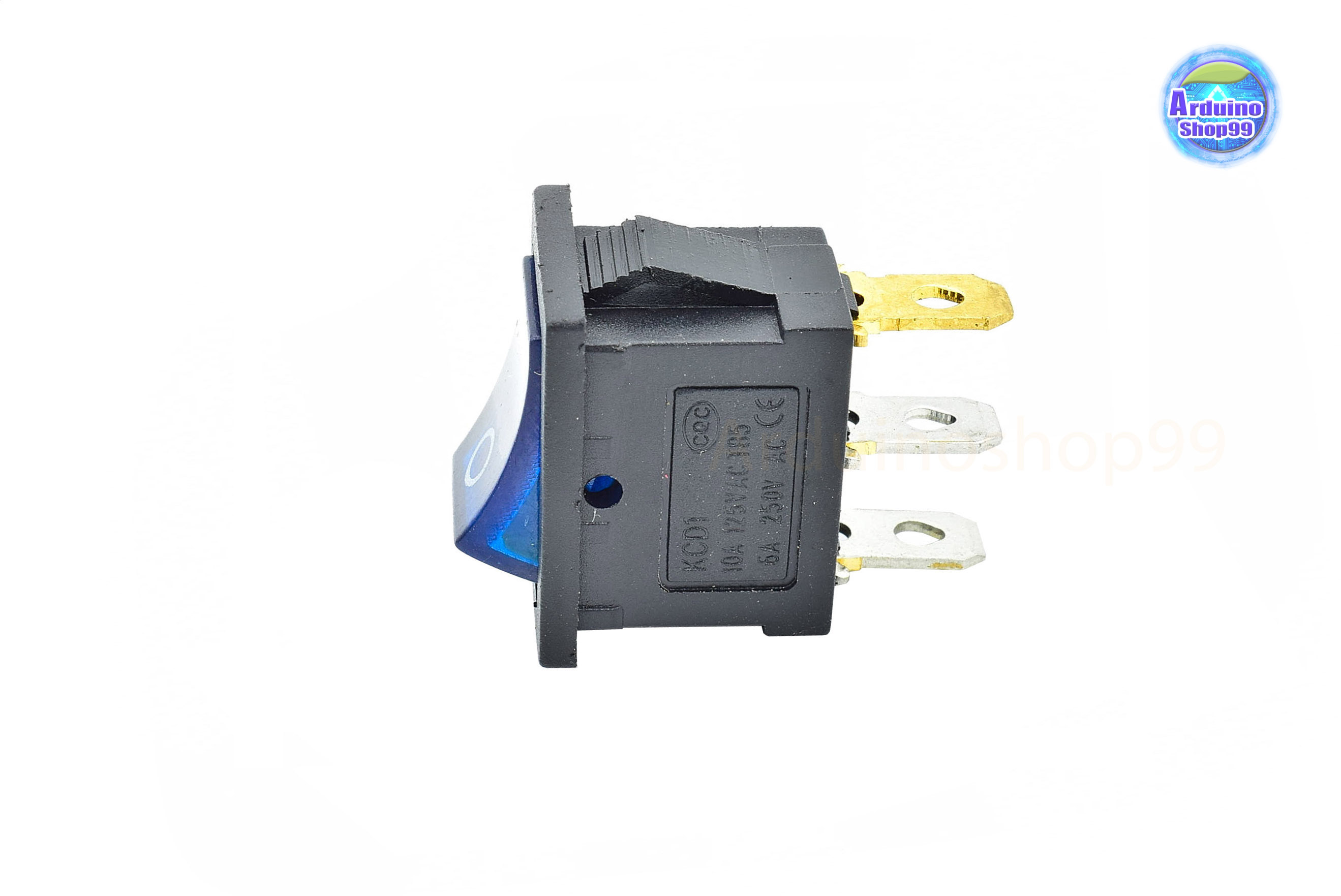 KCD1 Rocker Switch 3Pin 6A/10A 250V/125V AC Blue( 1 ตัว)