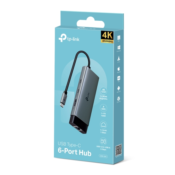 UH6120C USB Type-C 6 in 1 Hub