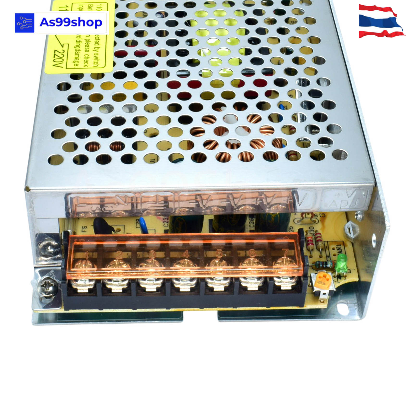 สวิตชิ่งเพาเวอร์ซัพพลาย Switching Power Supply 24V 6.25A 150W(สีเงิน) S-150-24
