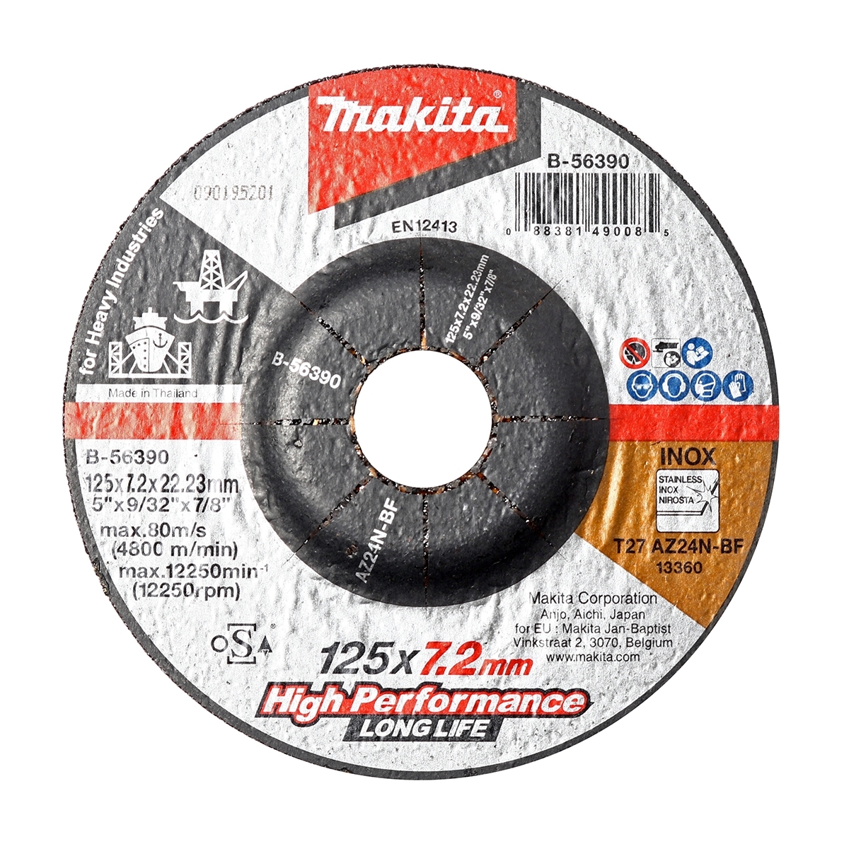 MAKITA B-56390 ใบเจียร 5"x7.2mm (25ใบ/กล่อง)