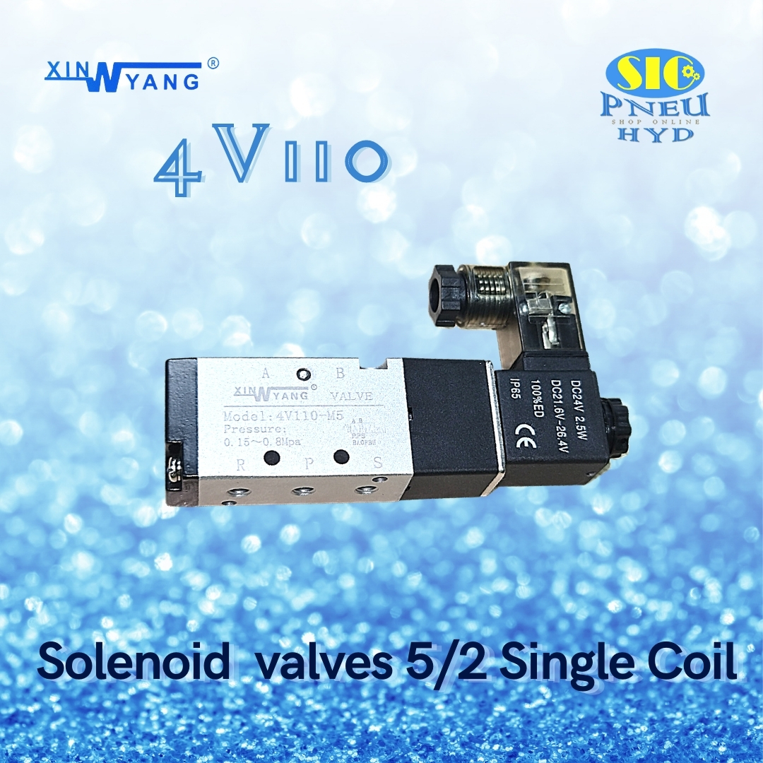4V110 : SOLENOID VALVE XINYANG โซลินอยด์วาล์ว 5/2 SINGLE COIL