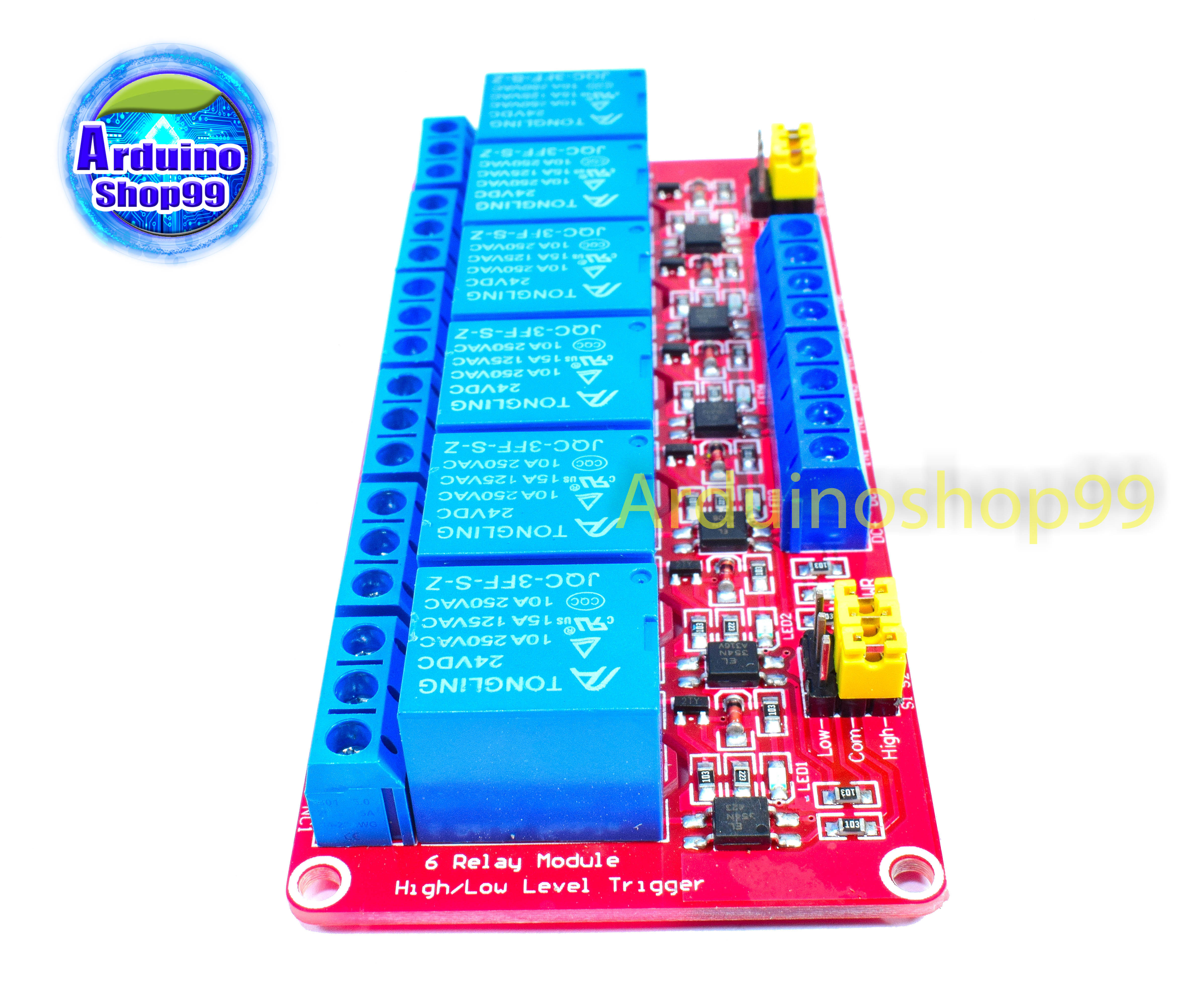 Relay 24v 6 Channel 10A 250V แบบ Active High/Low