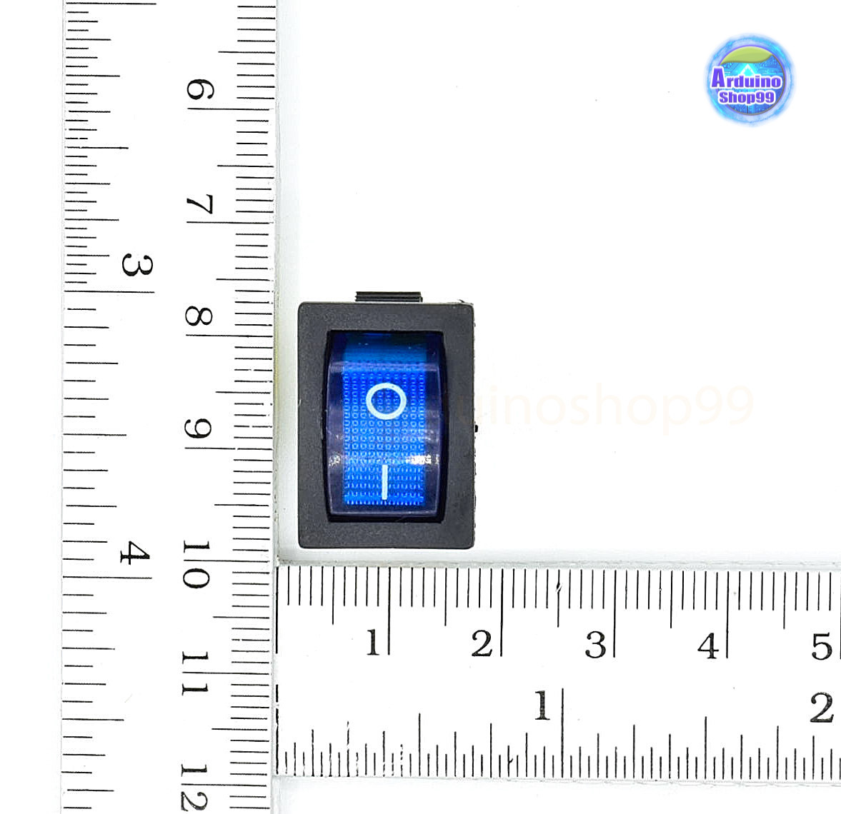 KCD1 Rocker Switch 3Pin 6A/10A 250V/125V AC Blue( 1 ตัว)