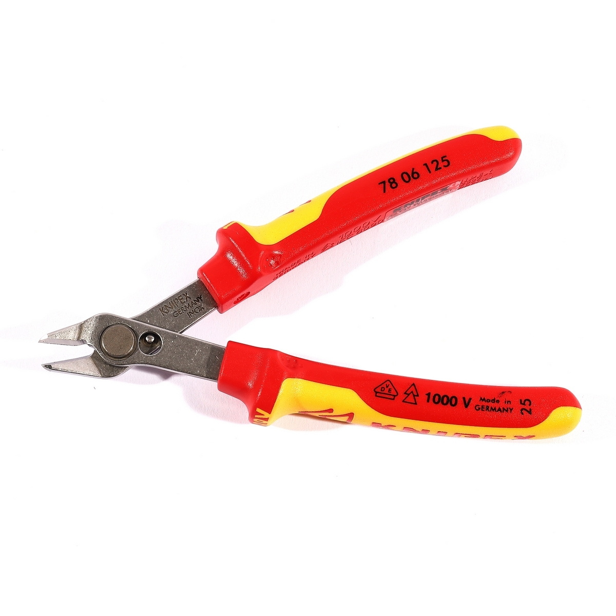 KNIPEX 78 06 125 คีมตัดอิเล็กทรอนิกส์ รุ่น Super Knips ด้าม VDE 125mm ป้องกันไฟฟ้า 1000V