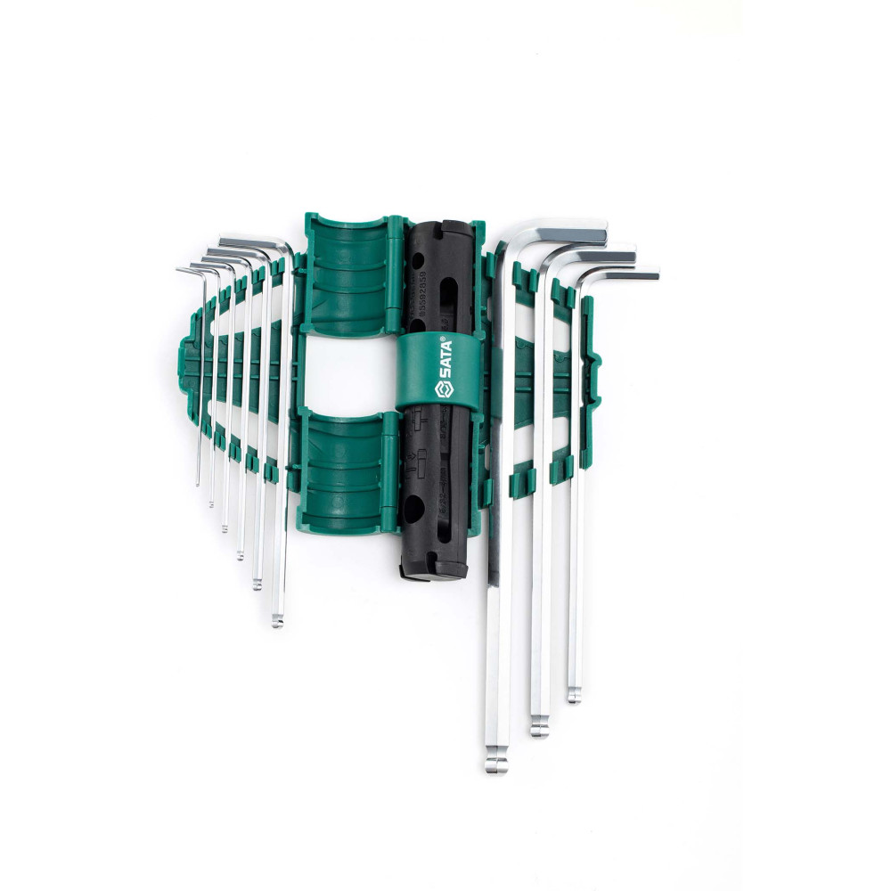 SATA 09124 ชุดประแจหกเหลี่ยมหัวบอลยาวพิเศษพร้อมที่จับ 9 ชิ้น