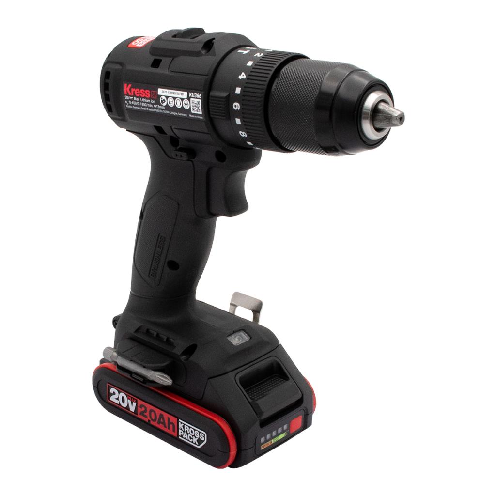 Kress KU366.2 สว่านกระแทกไร้สาย 1/2" 50Nm 20V แบตx1