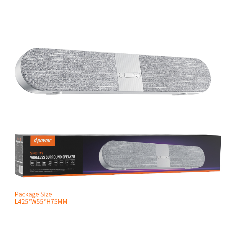 d-power ลำโพงบลูทูธ รุ่น SP09 กำลังขับ 10วัตต์ ลำโพงซาวบาร์ เชื่อมต่อทีวี, Notebook, Computer ได้ ประกัน 1 ปี