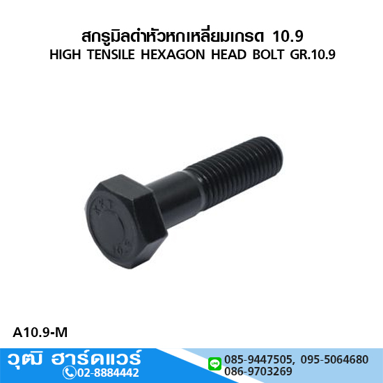 สกรูมิลดำ เกรด 10.9 M10-36