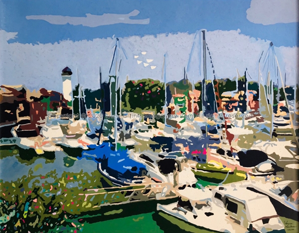 ผลงานศิลปะ "ท่าเรือโบ๊ทลากูนภูเก็ต"