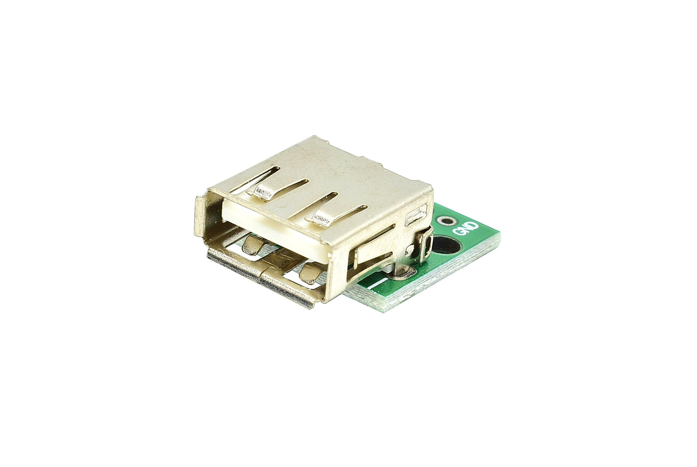 USB 2.0 female head to DIP 4p inline adapter board has been soldered mobile phone power cable