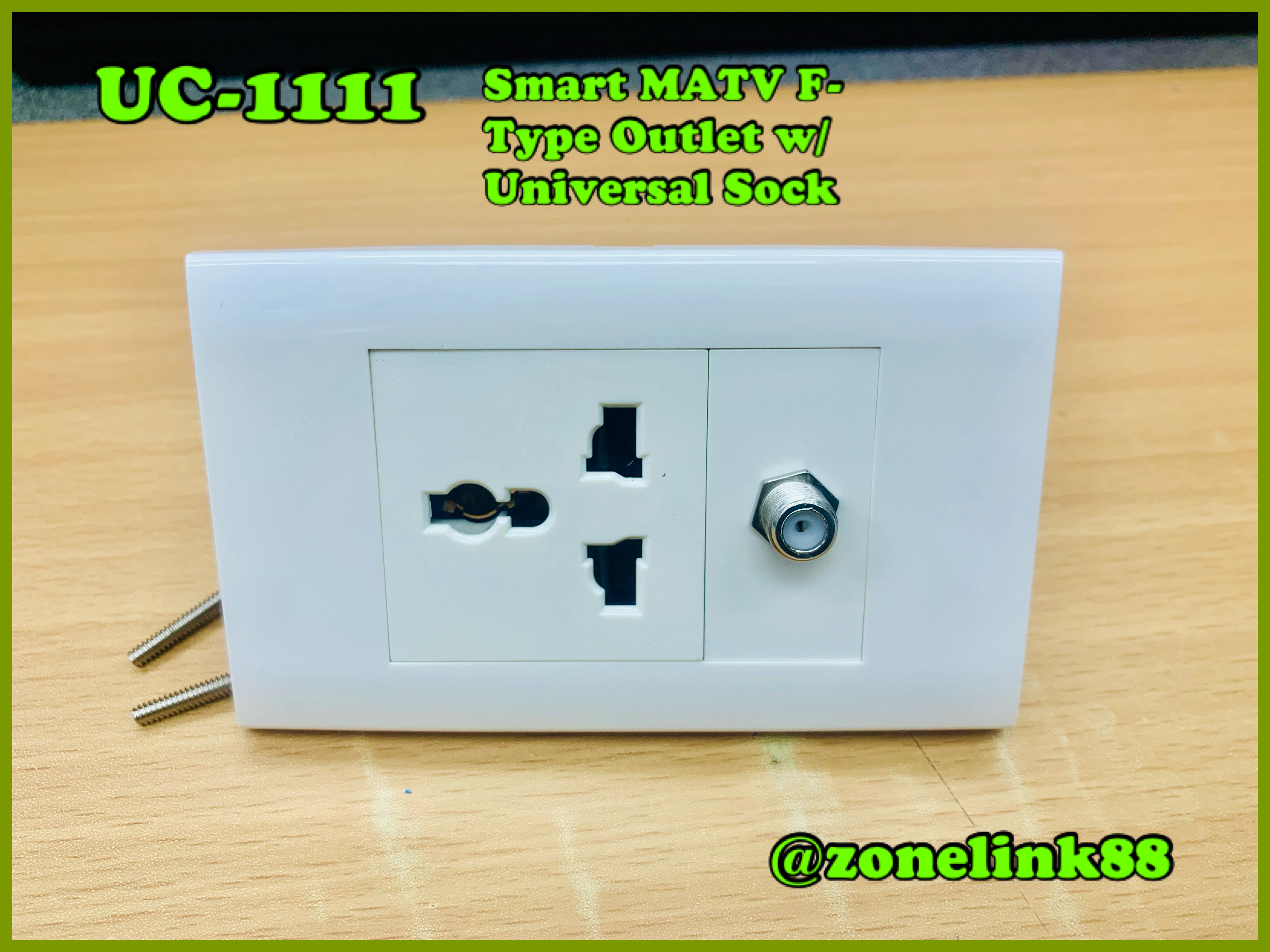 Link UC-1111 Smart MATV F-Type Outlet w/Universal Sock