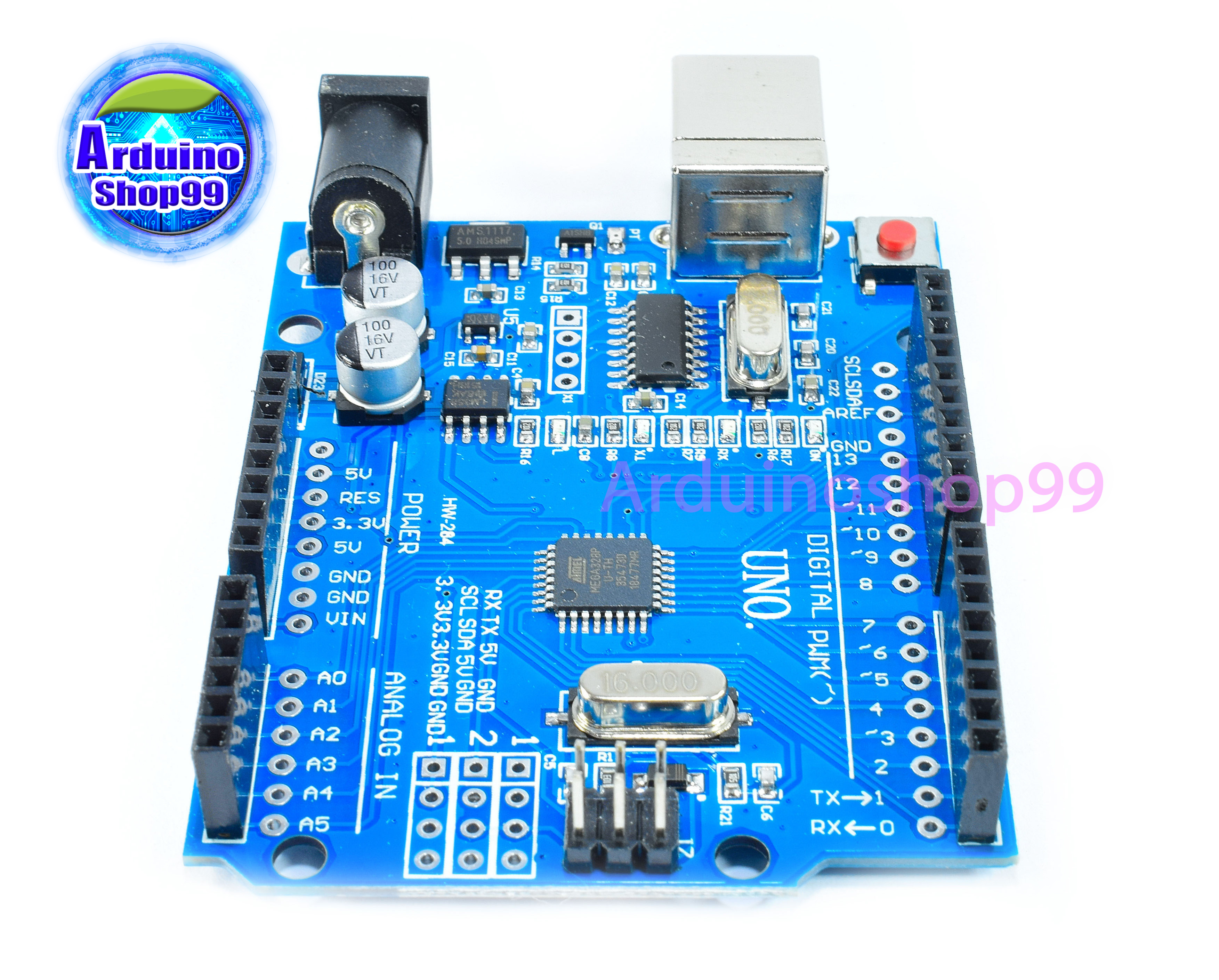 UNO R3 Micro USB ATmega328P Development Board for Package SMD+ ก้างปลา+สาย USB