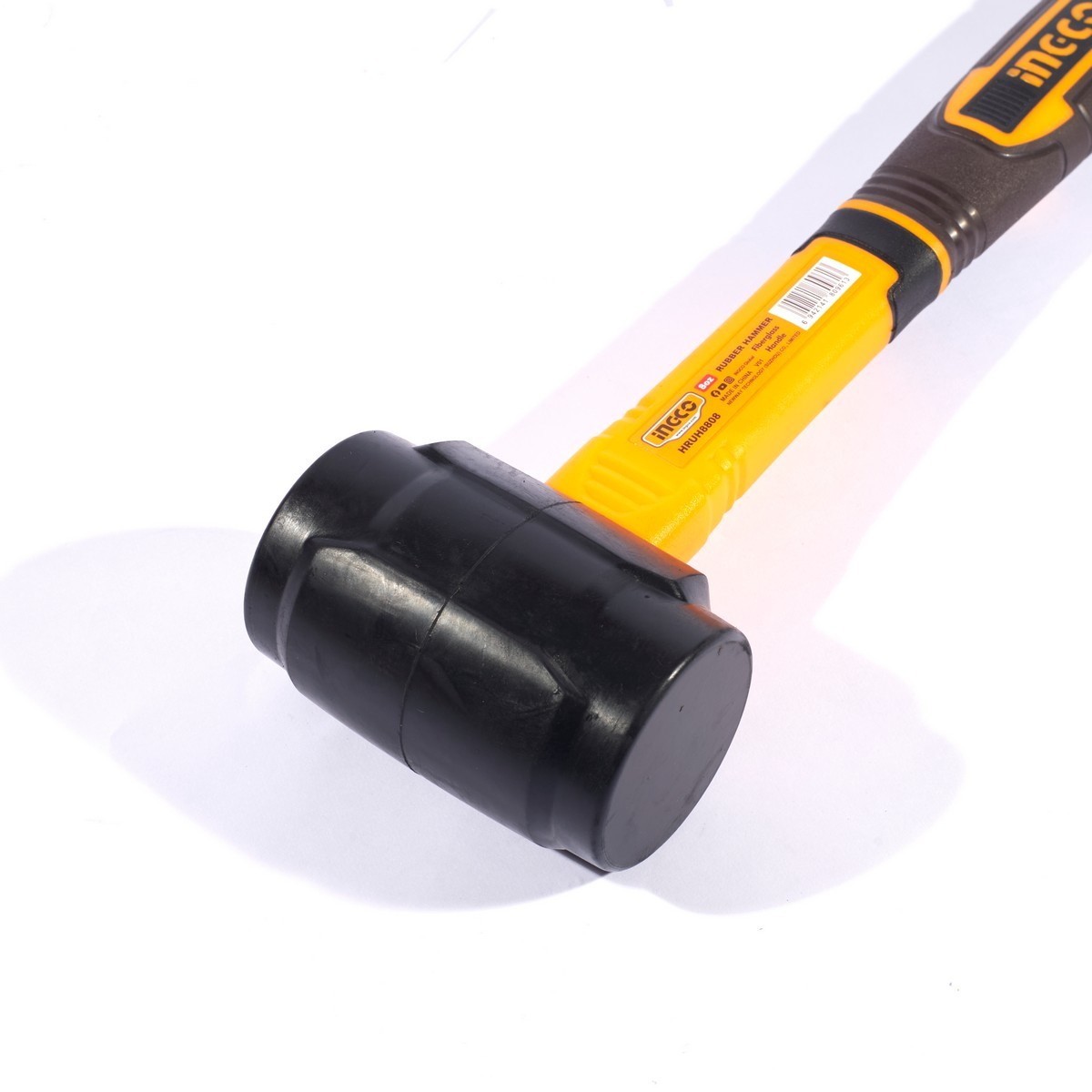 INGCO HRUH8808 ค้อนยาง ด้ามไฟเบอร์ 8oz ดำ