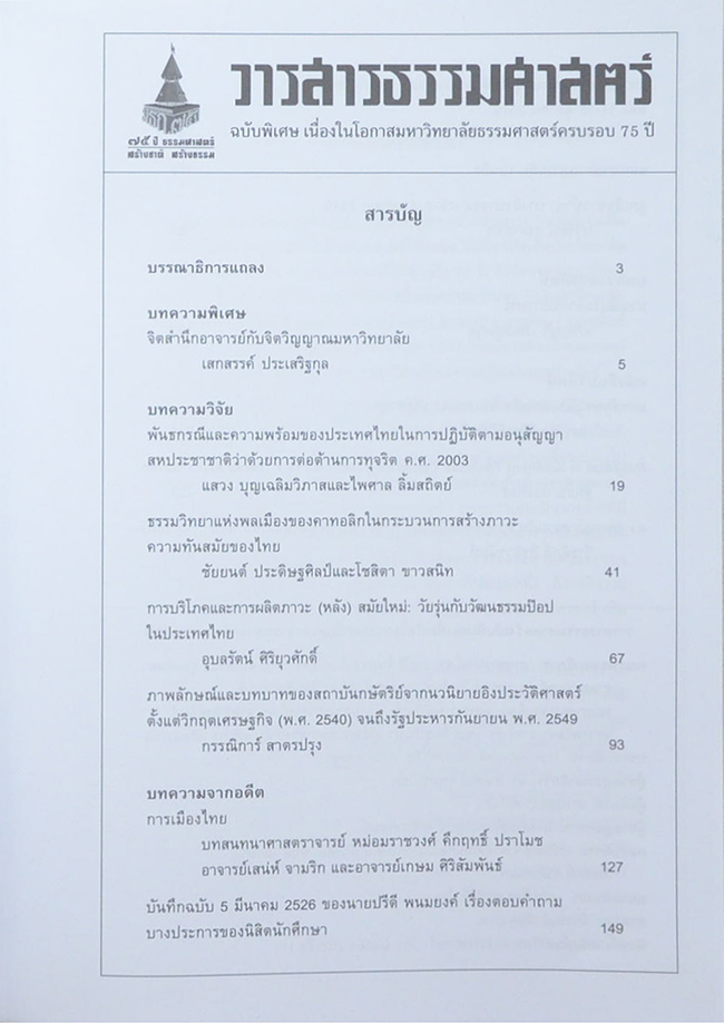 วารสารธรรมศาสตร์ ปีที่ 28 ฉบับที่ 1 มกราคม-มิถุนายน 2552