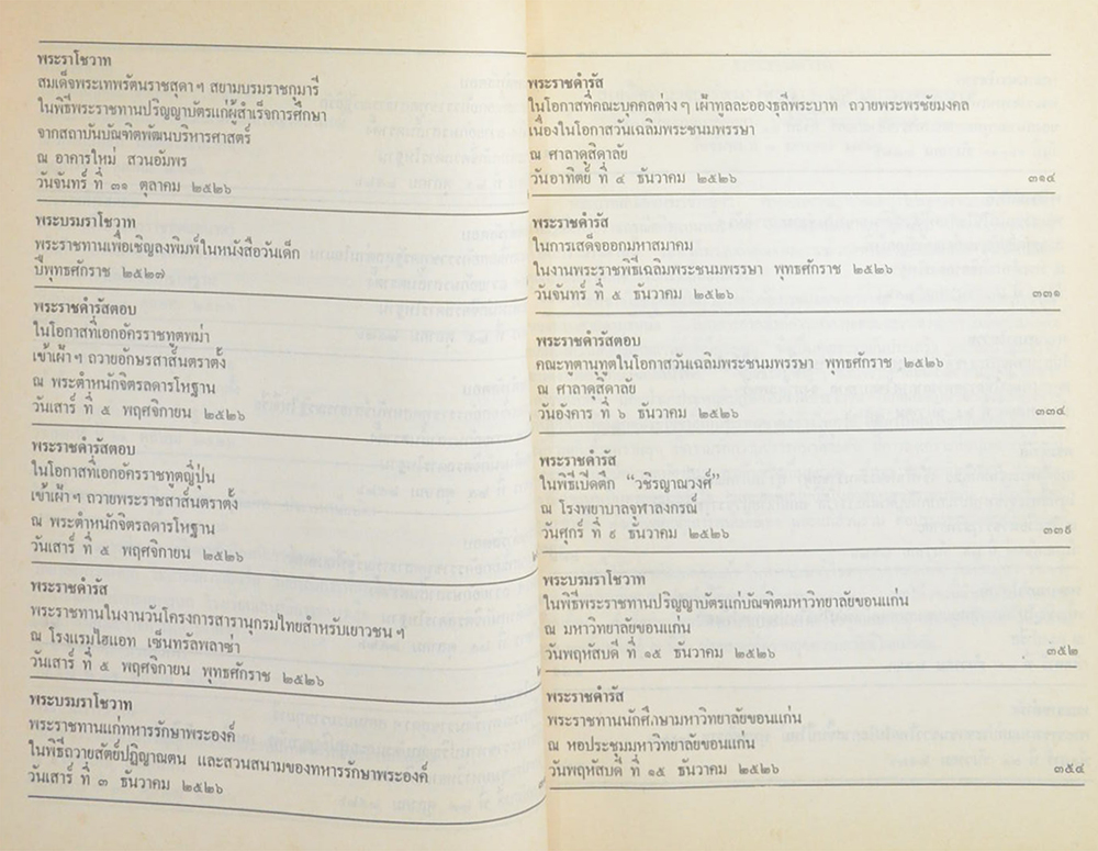 พระบรมราโชวาทและพระราชดำรัส พุทธศักราช 2526