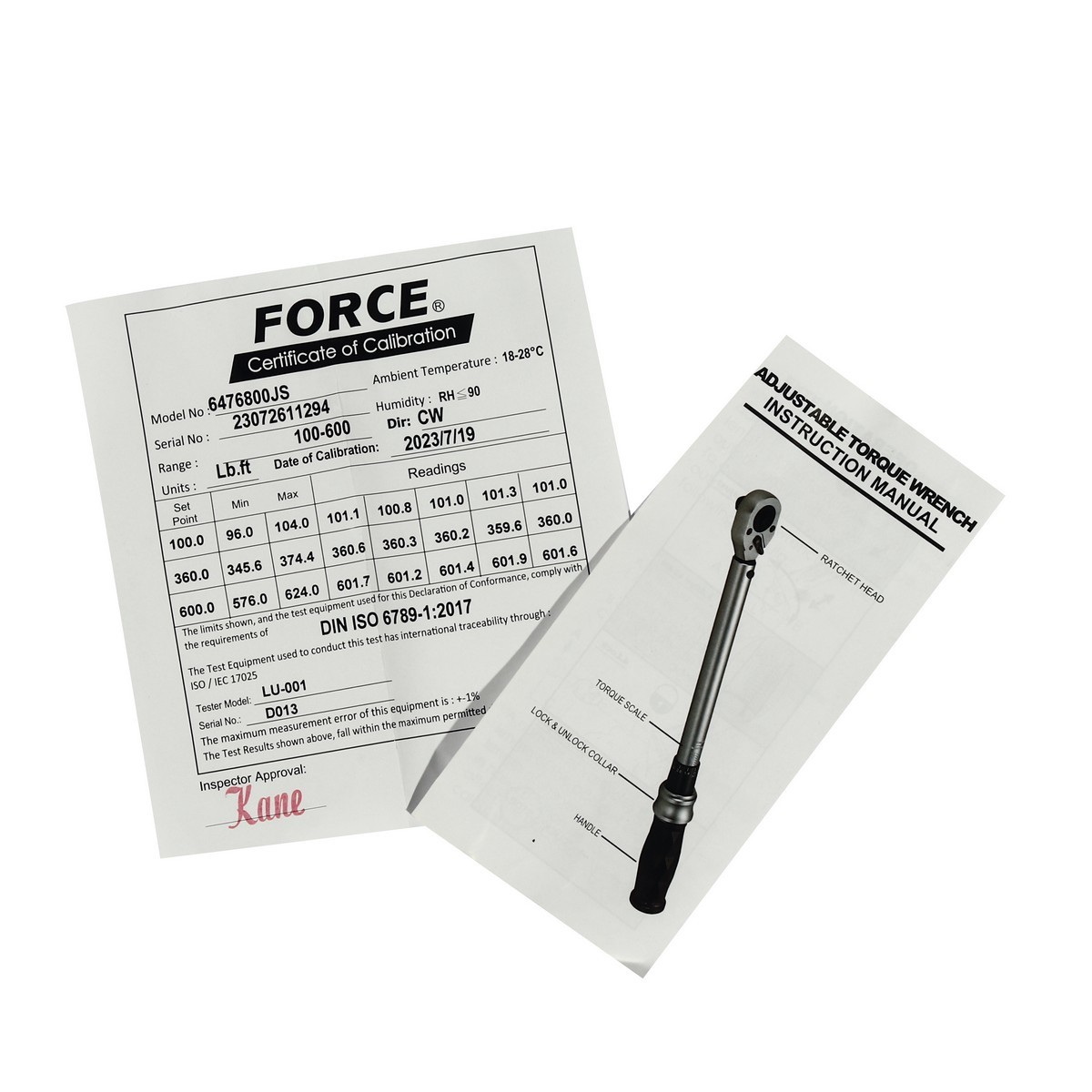 FORCE 6476800JS ประแจปอนด์ชนิดมีเสียง 3/4"x1010mm 100-600Ft-lbs