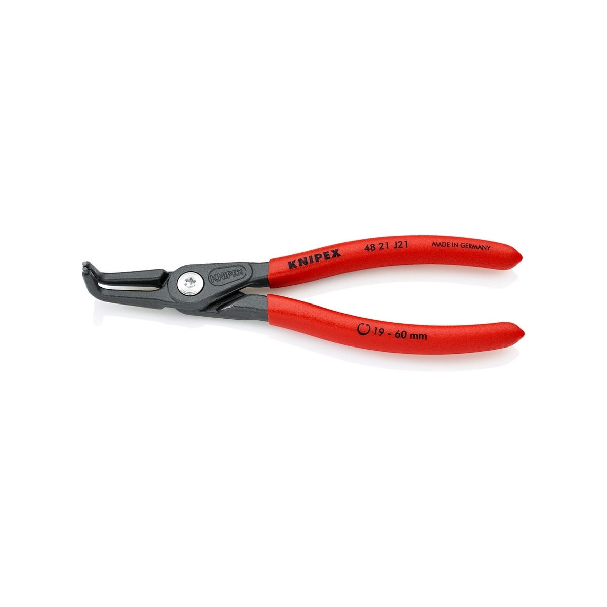 KNIPEX 48 21 J21 คีมหนีบแหวน 7" Precision ปลายงอ ปลาย 1.8mm