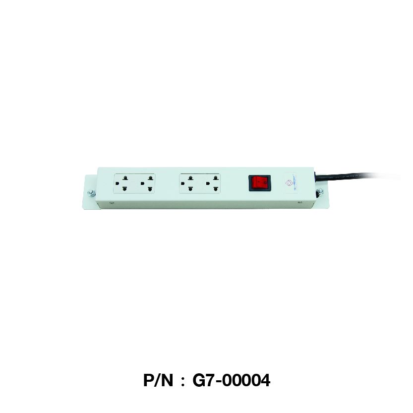 G7-0004 19" GERMANY G7-00004 AC Power Distribution 4 Universal Outlet w/Cable & Surge Protection