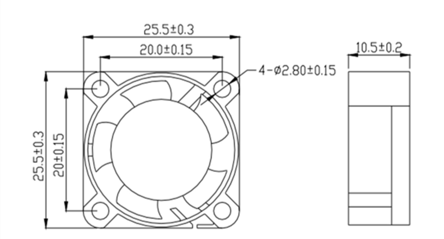 2510 พัดลมระบายความร้อนขนาดเล็ก 5V,12V,24VDC 25x25x10 mm. DC Brushless Fan( 1 ชิ้น)