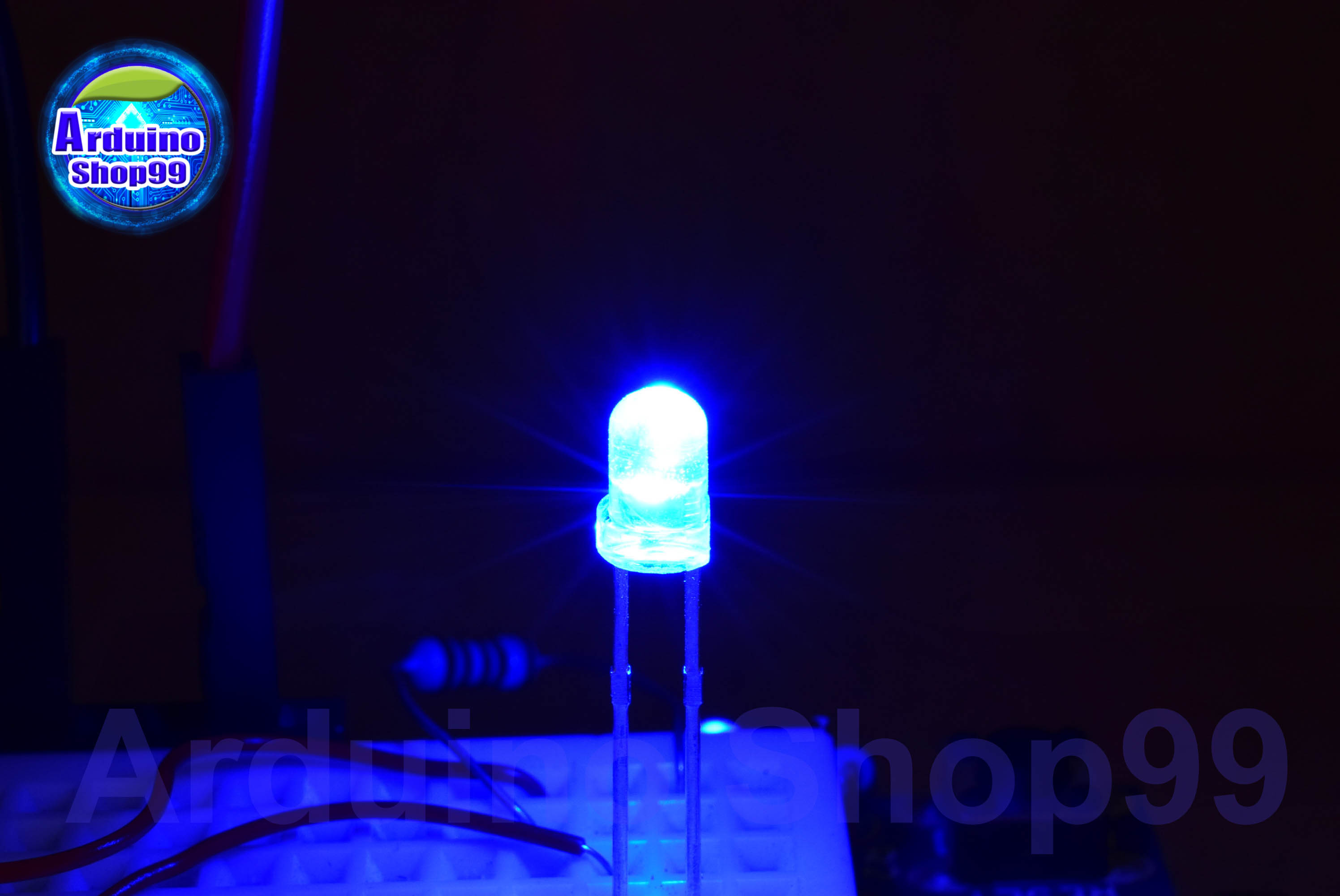 LED 3mm Blue (สีน้ำเงิน) 1 ชุด 20 ตัว