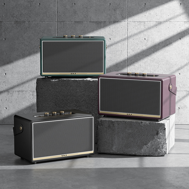 AJ ลำโพงบลูทูธ รุ่น X20 กำลังขับ 60W RMS ระบบเสียง 2.1 เบสหนัก เสียงนุ่มลึก ดีไซน์สวย คลาสสิค รับประกัน 1 ปี