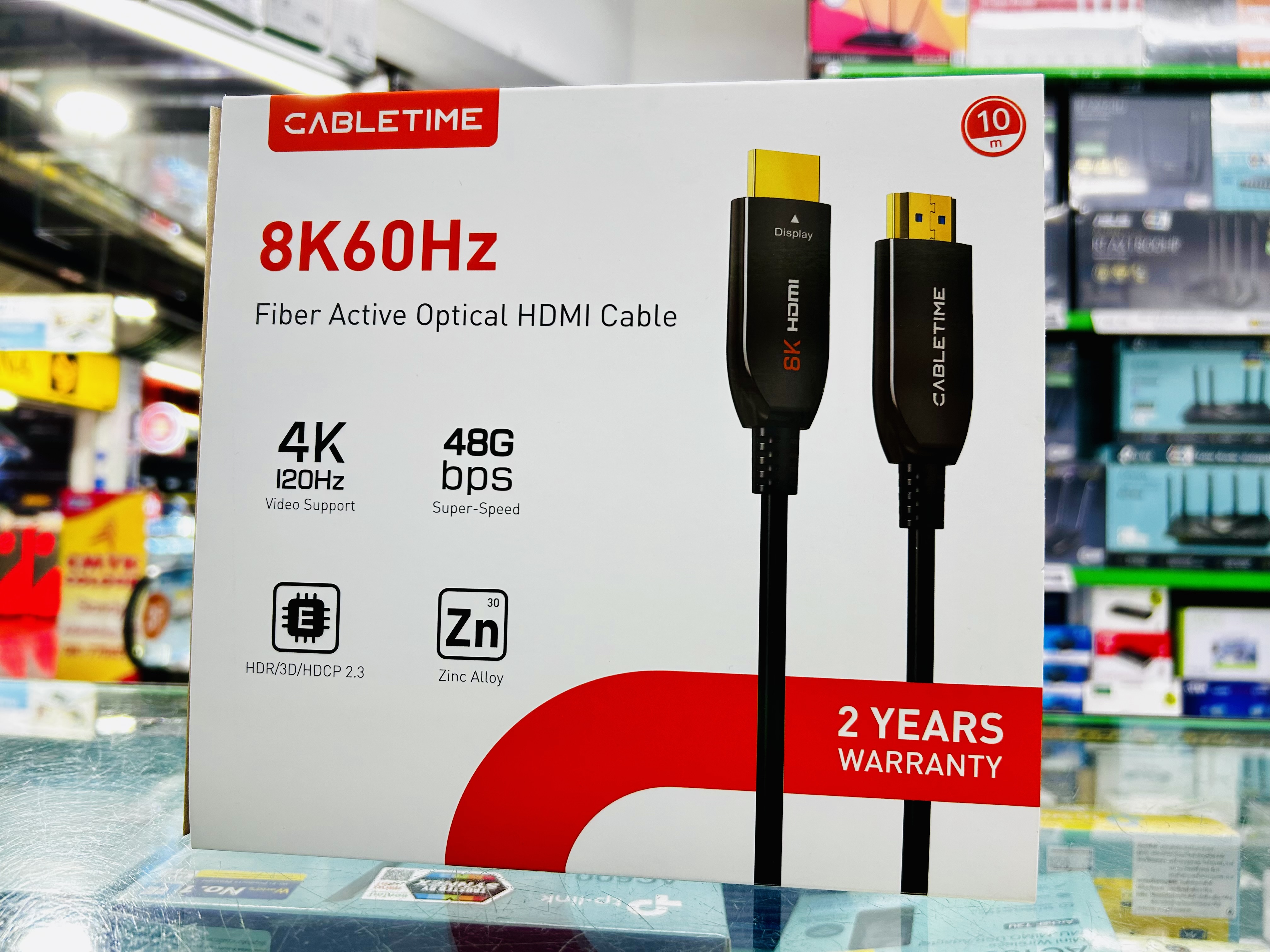 CABLETIME CH13S 8K60HZ Fiber Active Optical HDMI Cable 10m.
