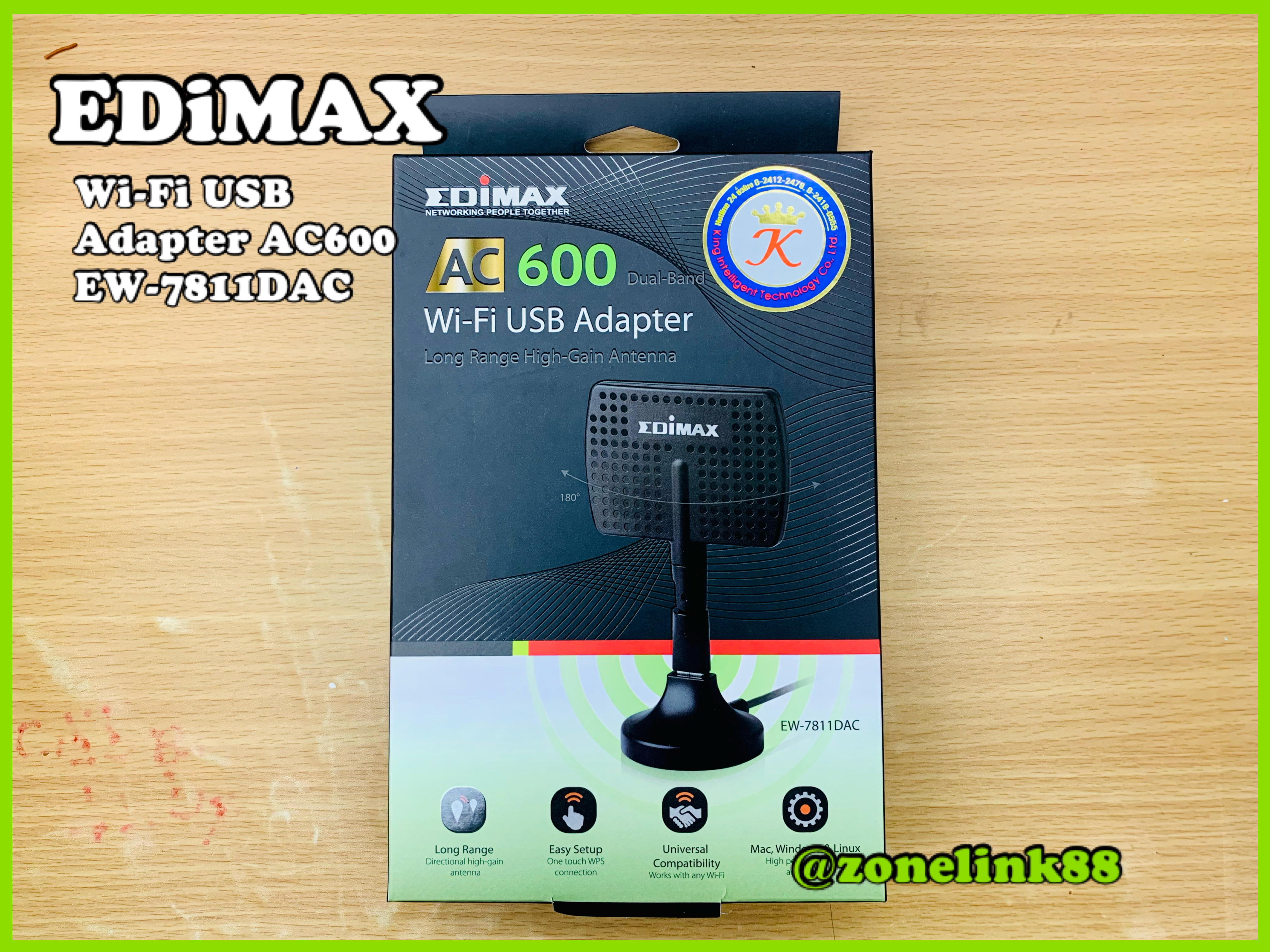 Edimax AC600 Wi-Fi Dual-Band Directional High Gain USB Adapter EW-7811DAC