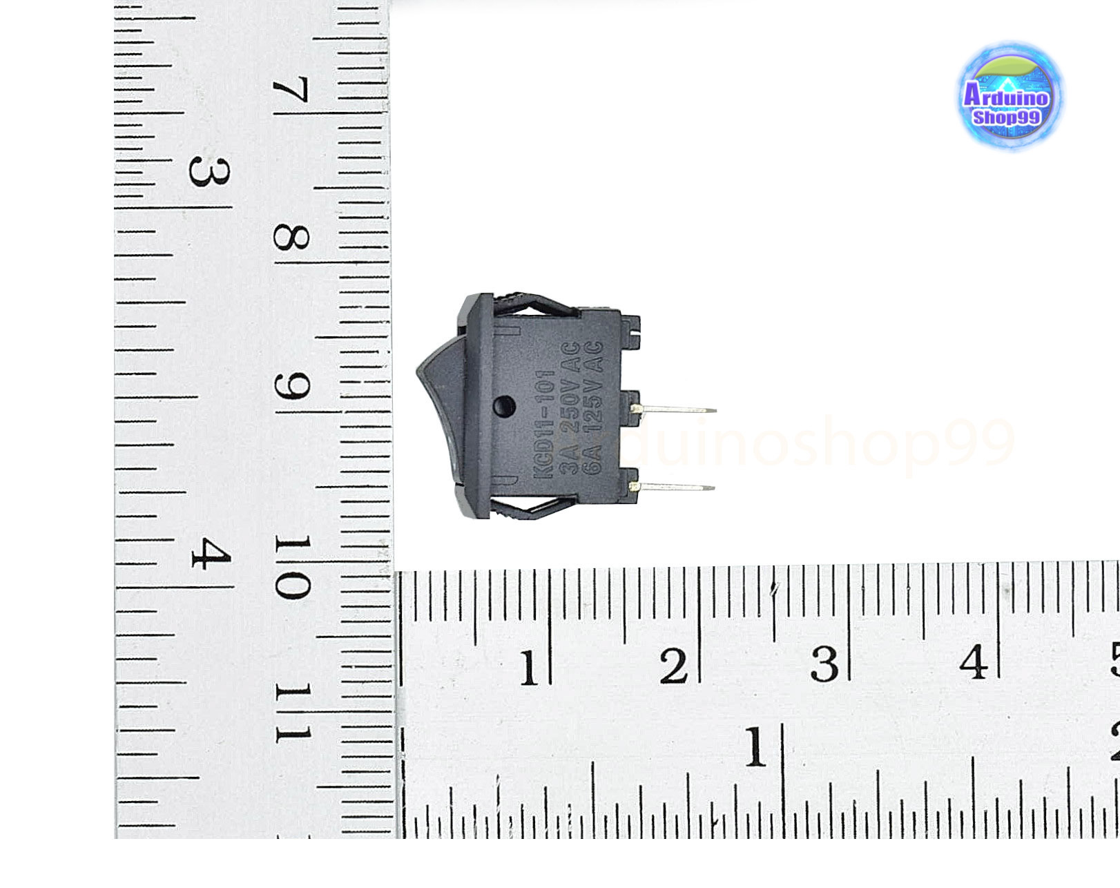 KCD11-101 10*15mm SPST 2PIN ON/OFF Boat Rocker Switch 3A/250V( 1 ตัว)