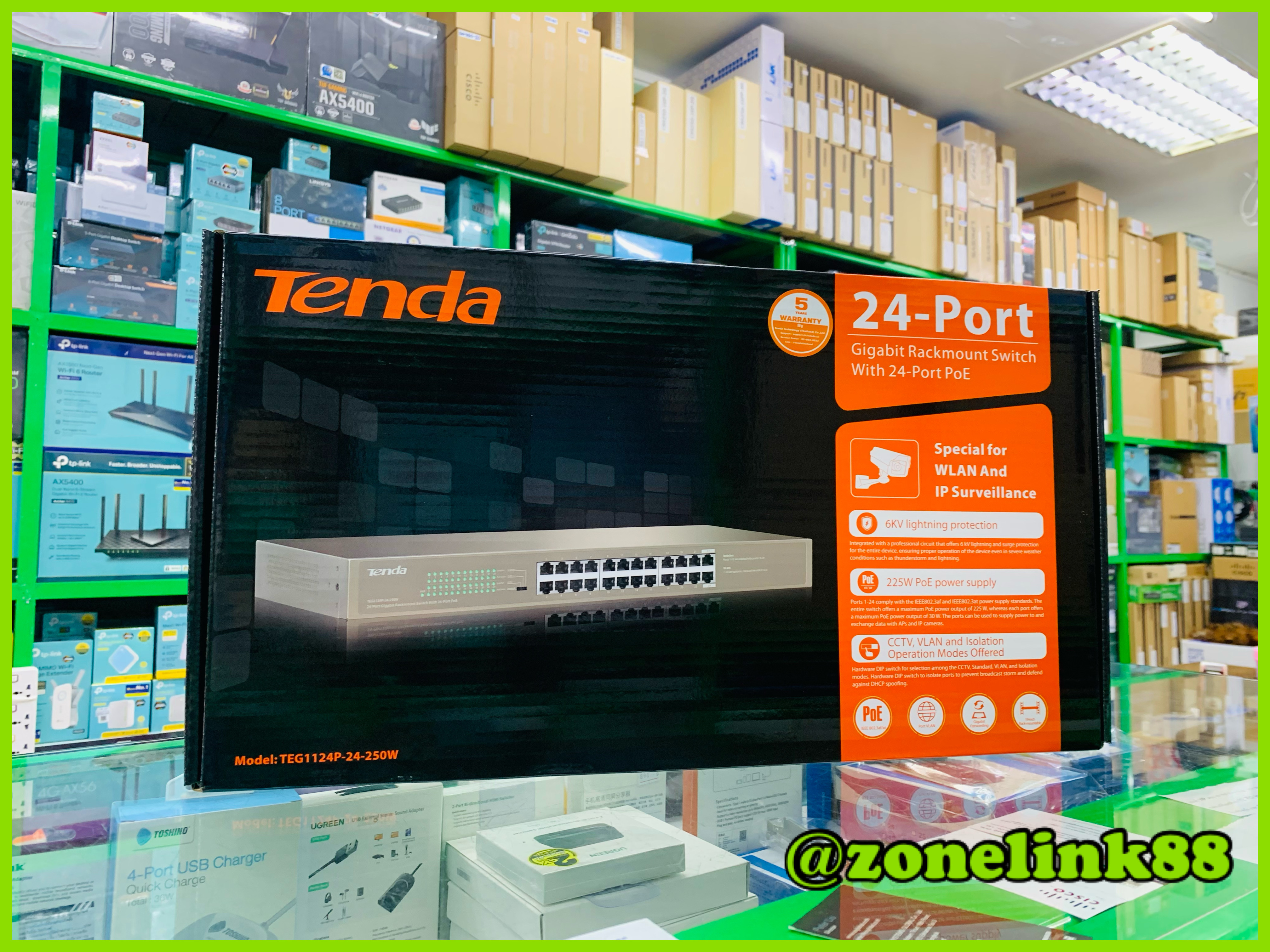 Tenda TEG1124P 24-Port Gigabit Desktop/Rackmount Switch With 24-Port PoE