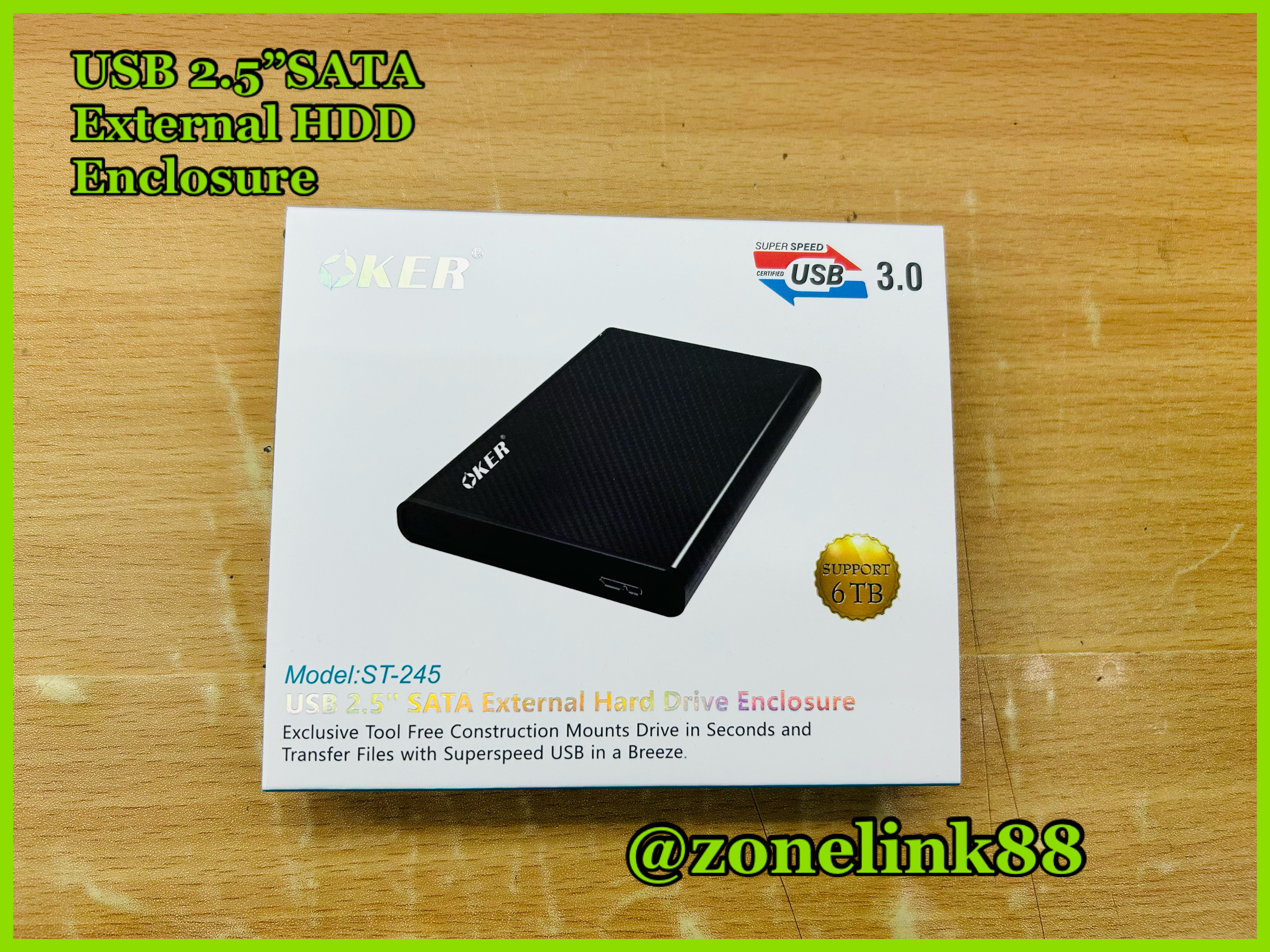 OKER ST-245 USB 2.5” SATA External Hard Drive Enclosure