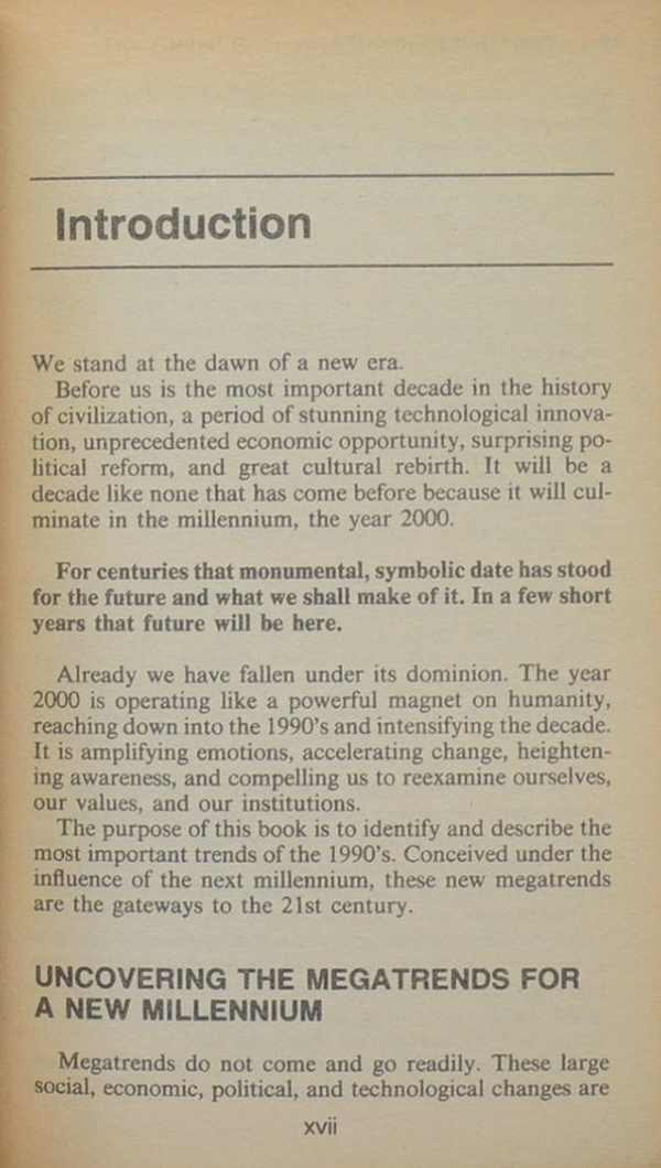 Megatrends 2000 Tne New Firections Ror the 1990’s (เล่มเล็ก)