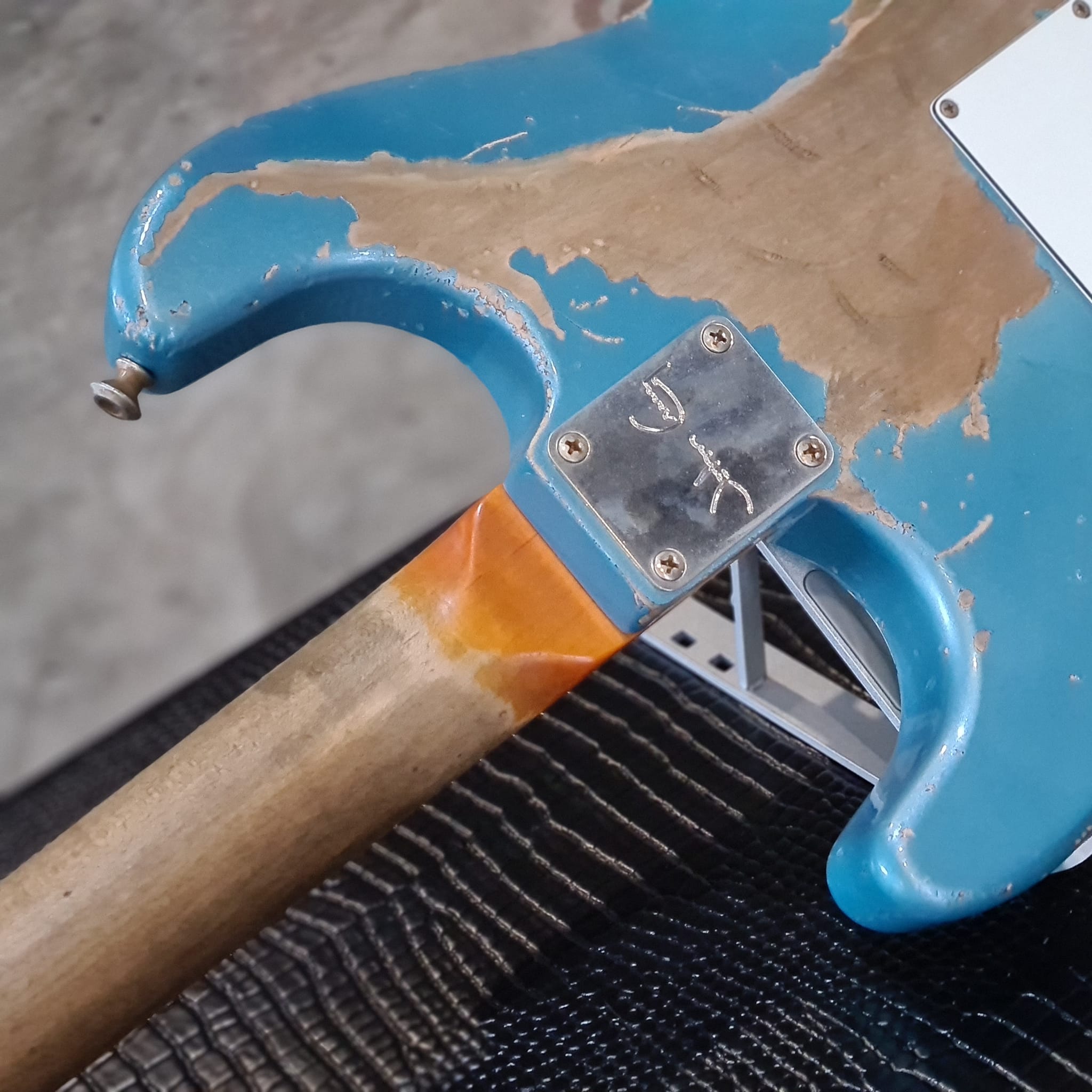 (BRAND NEW) JOHN CRUZ CUSTOM GUITARS - CROSSVILLE ST , GULF BLUE METALLIC OVER SUNBURST "BATTLE AXE" #JC00880522 (2022)