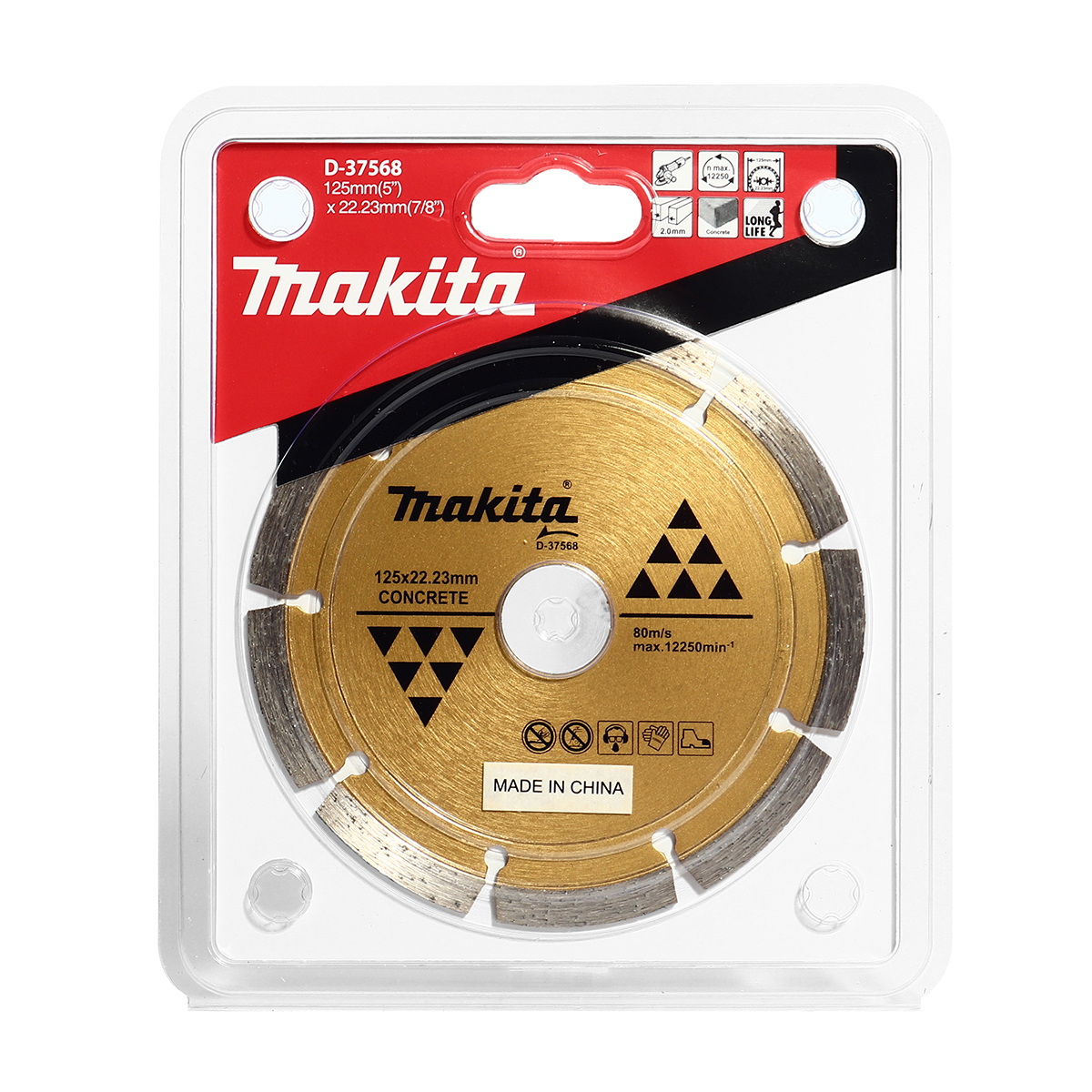 MAKITA D-37568 ใบเพชร 5" แห้ง ร่อง-ทอง ตัดคอนกรีต