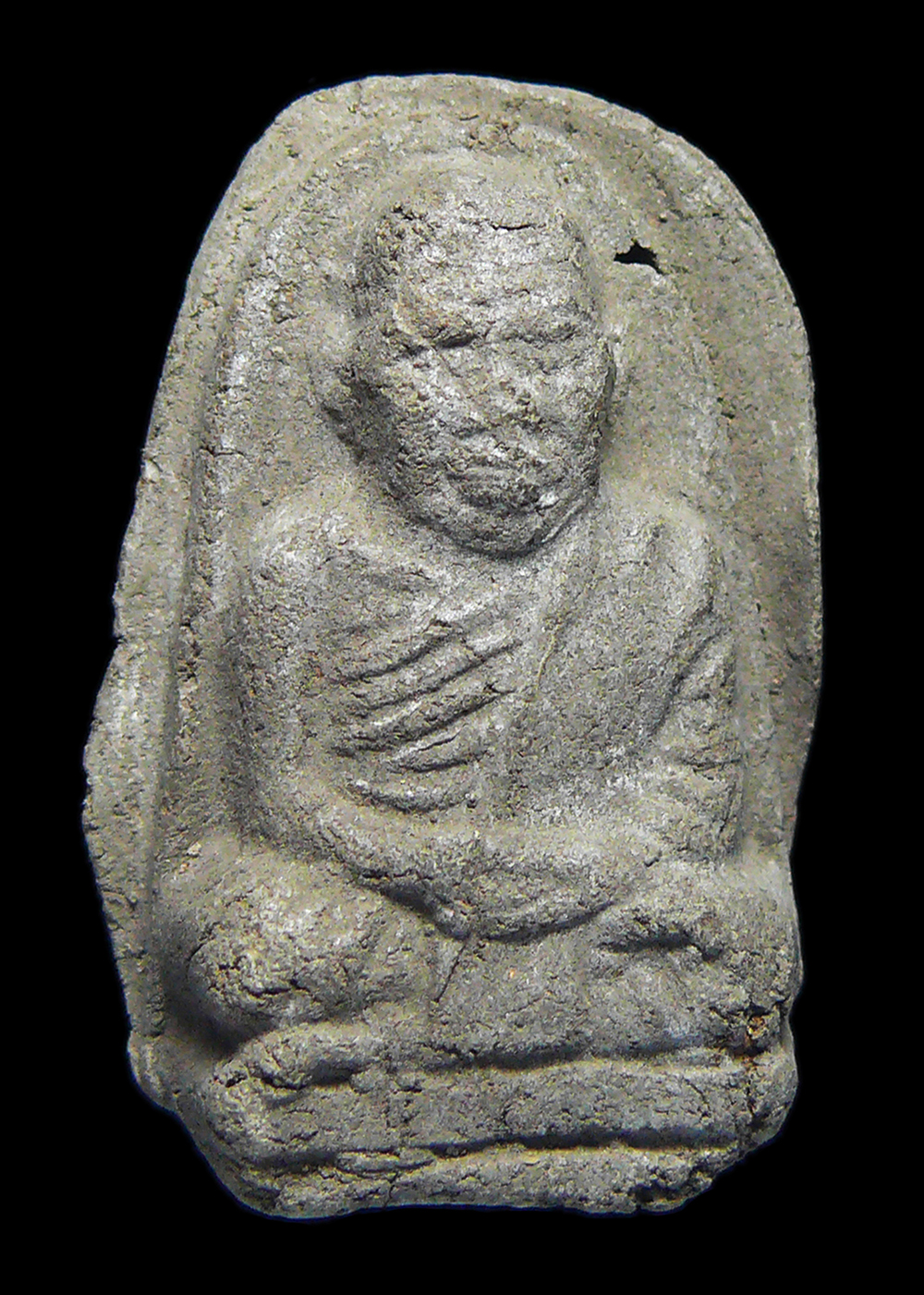 พระผงรูปเหมือนหลวงพ่อครน หลังยันต์อุ วัดบางแซะ รัฐกลันตัน เนื้อเก่าแห้งจัด หายาก