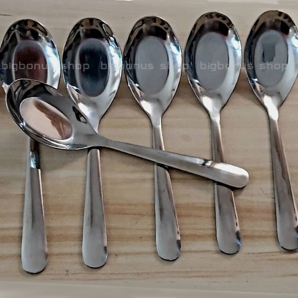 ช้อนกลางช้อนเกาหลีสแตนเลสขนาดใหญ่