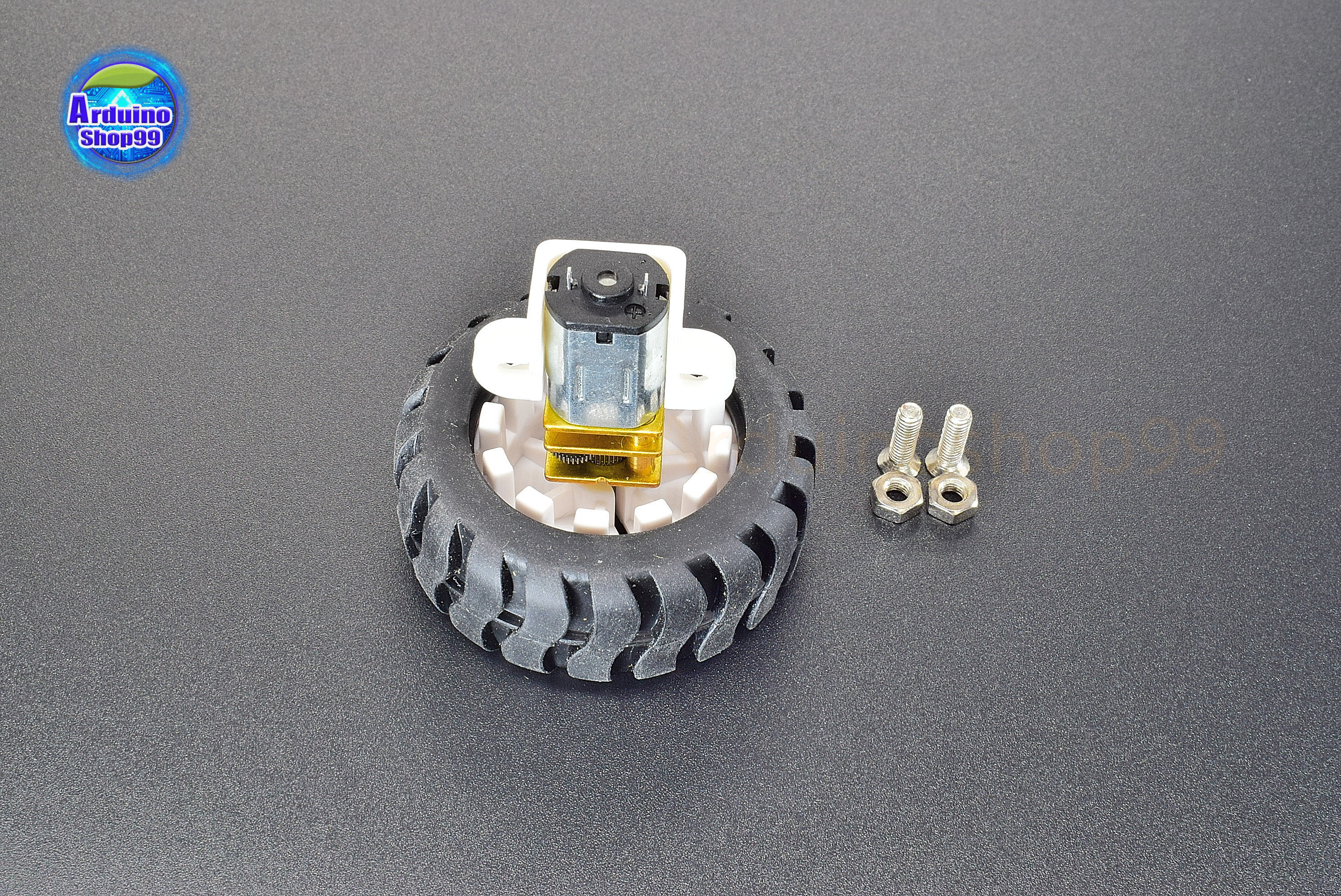 N20 3-6V 40RPM DC Micro Geared Box Electric Motor + ล้อยาง